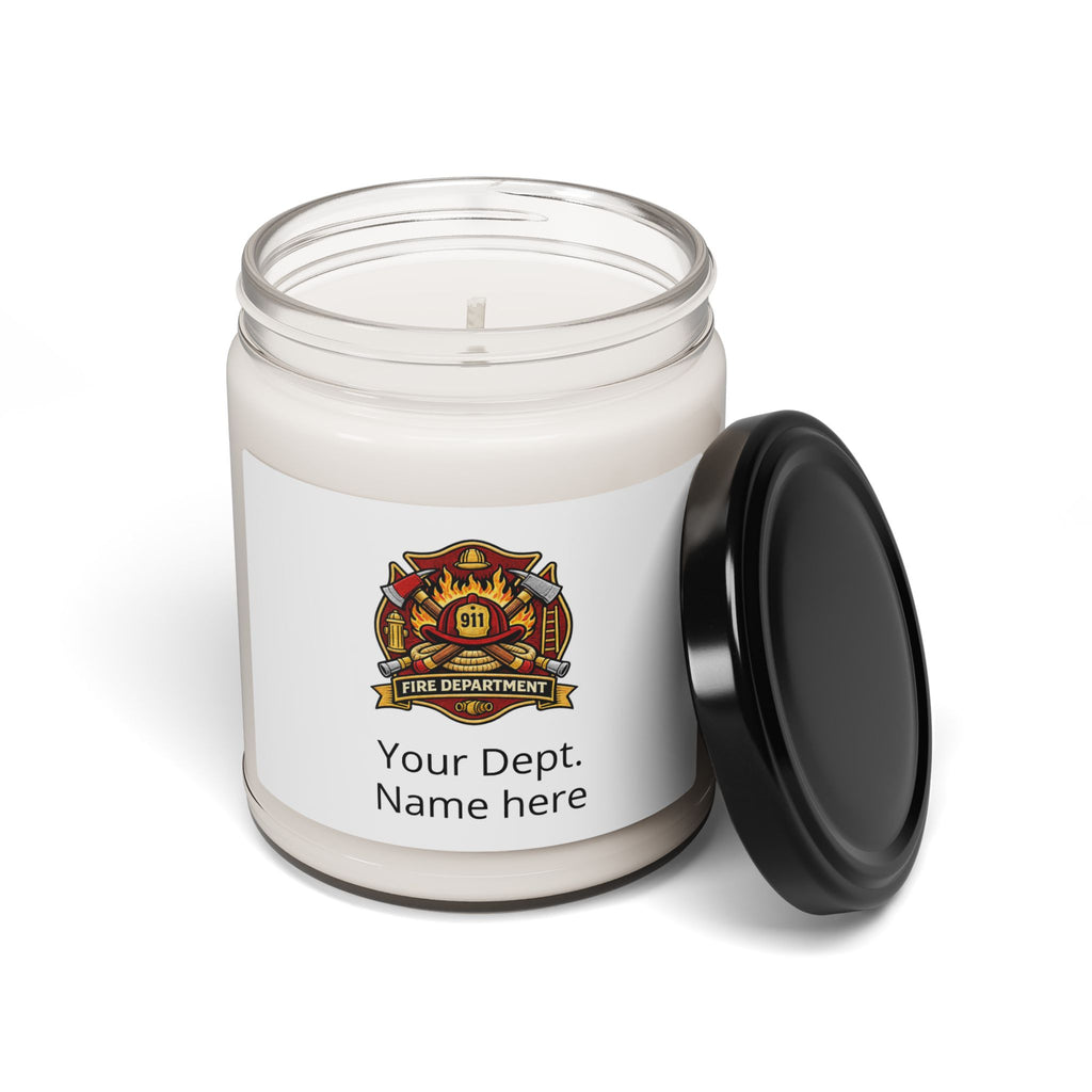 Personalized Firefighter Soy Candle — 9oz Scented Candle (Your Dept. Name)