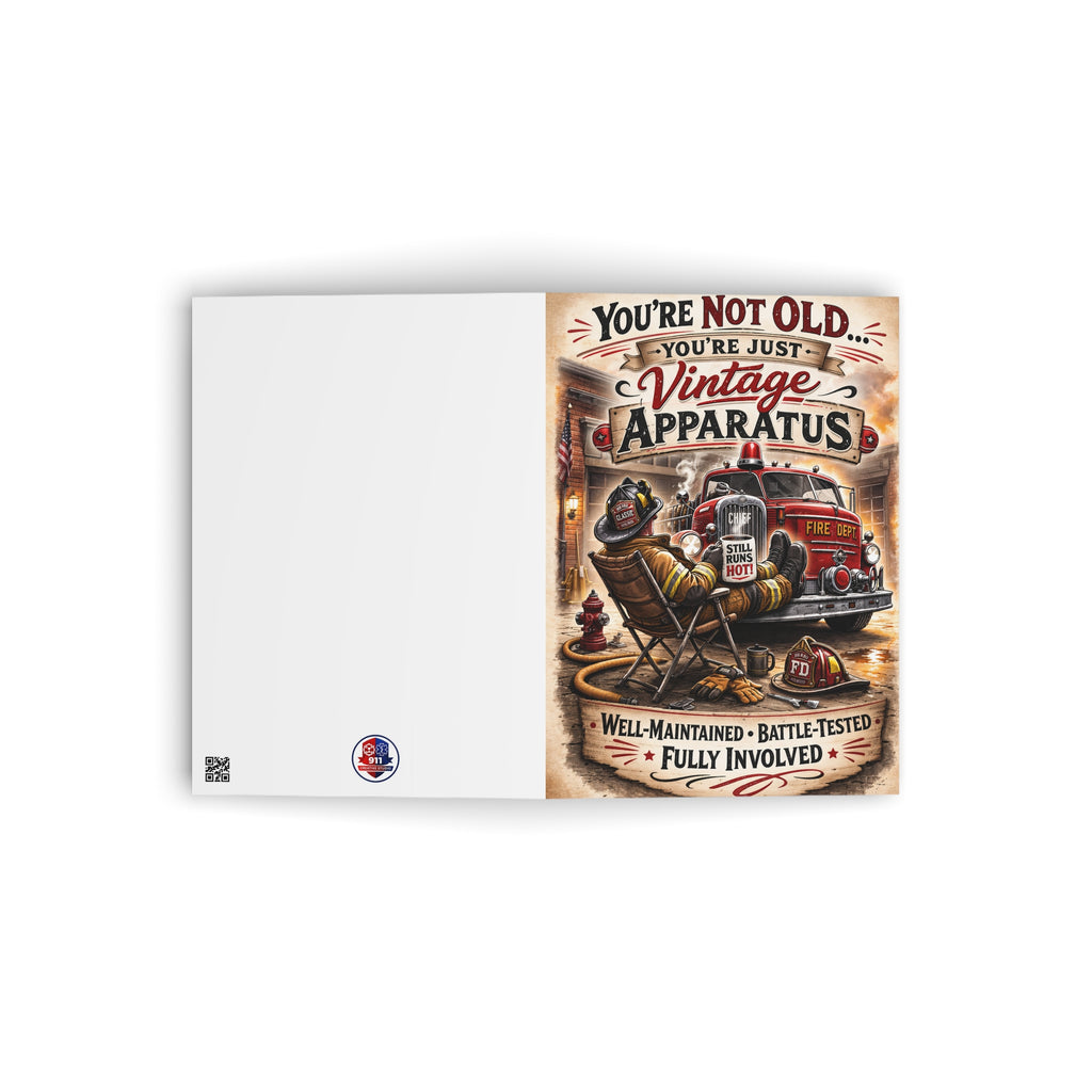 "You're Not Old, You're Just Vintage Apparatus" Firefighter Birthday Card