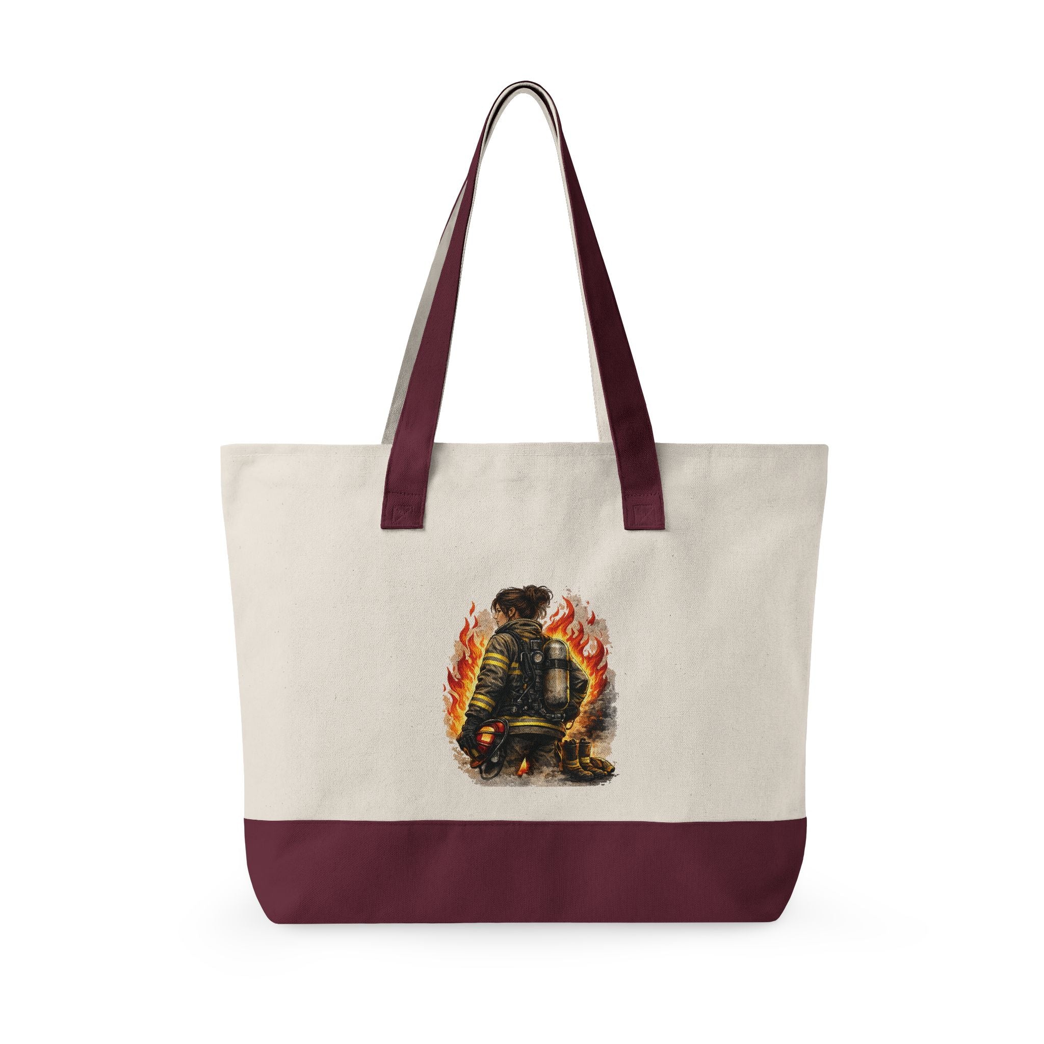 Canvas Tote Bag — Customizable Zippered Canvas Tote with Front Pocket (Add Your Text)