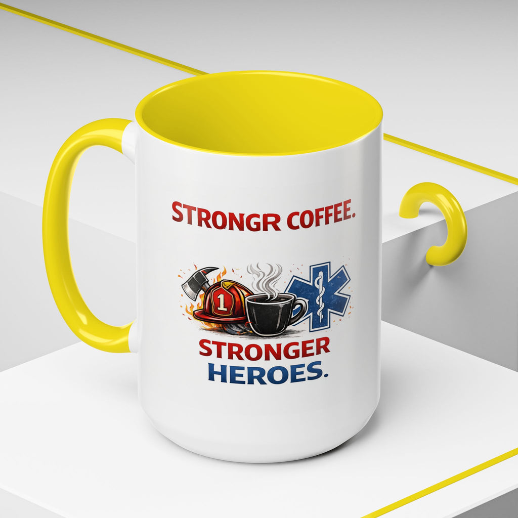 EMT Coffee Mug – ‘Stronger Heroes’ Medical Rescue Crew Accent Mug (11/15oz)