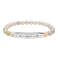 Engravable Natural Stone Stretch Bar Bracelet — Personalized Beaded Medical/EMT ID Bracelet