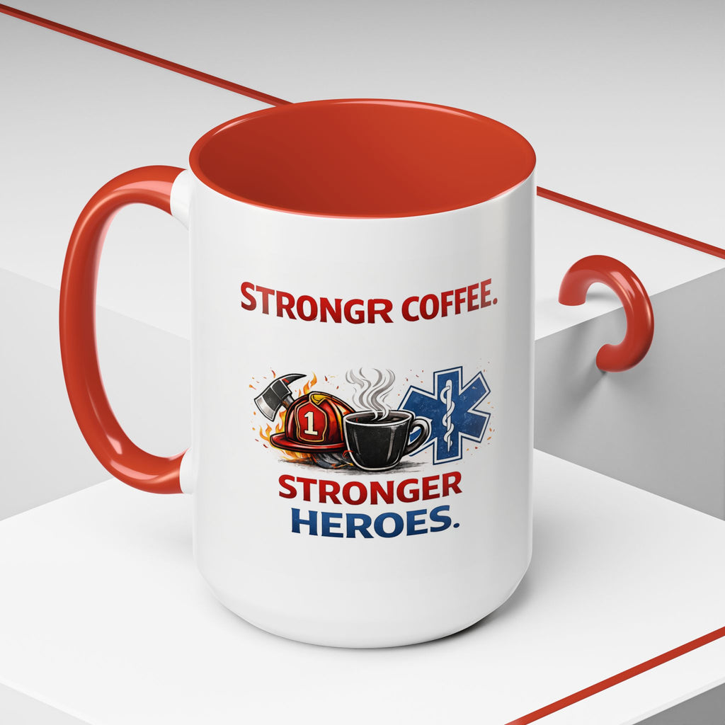 EMT Coffee Mug – ‘Stronger Heroes’ Medical Rescue Crew Accent Mug (11/15oz)