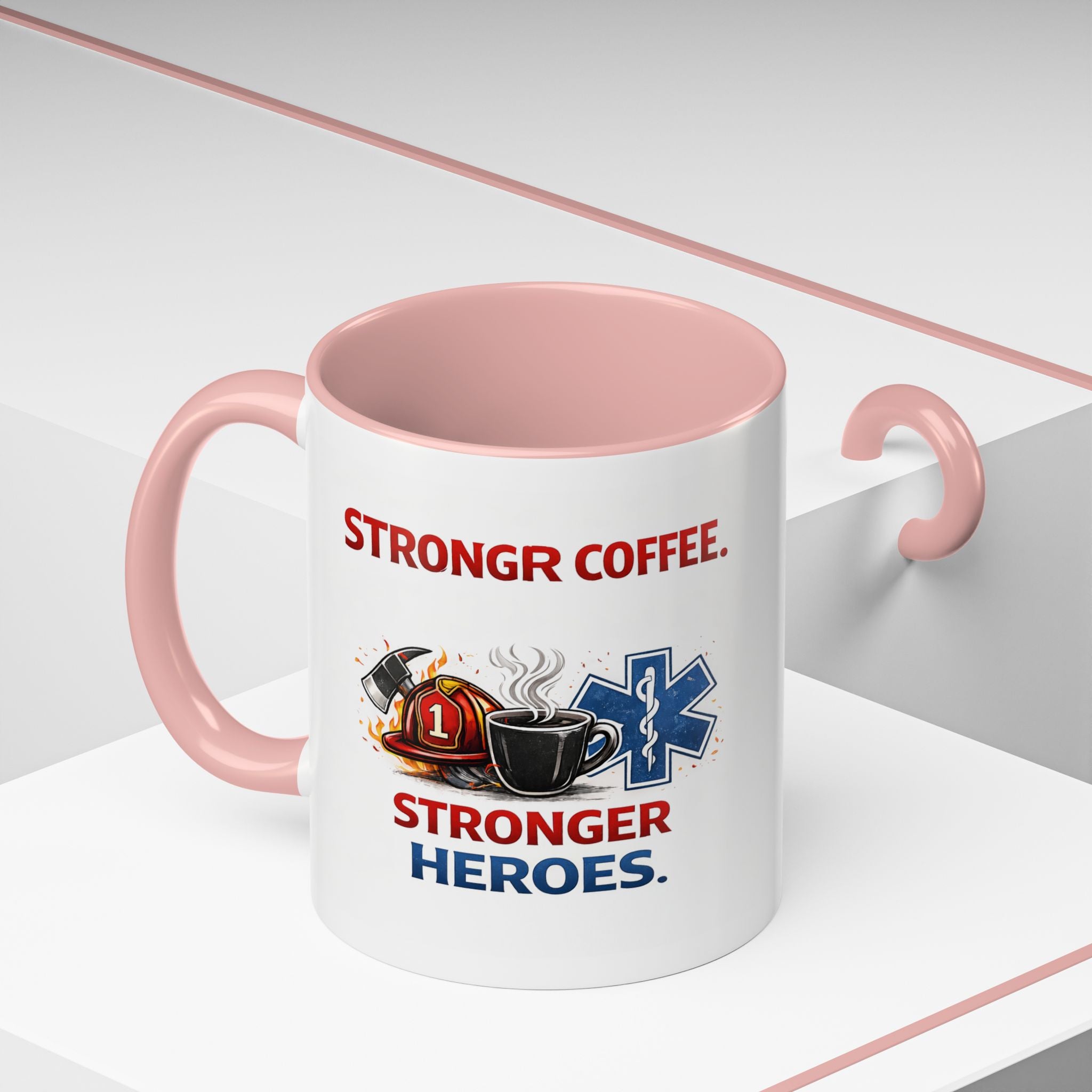 EMT Coffee Mug – ‘Stronger Heroes’ Medical Rescue Crew Accent Mug (11/15oz)