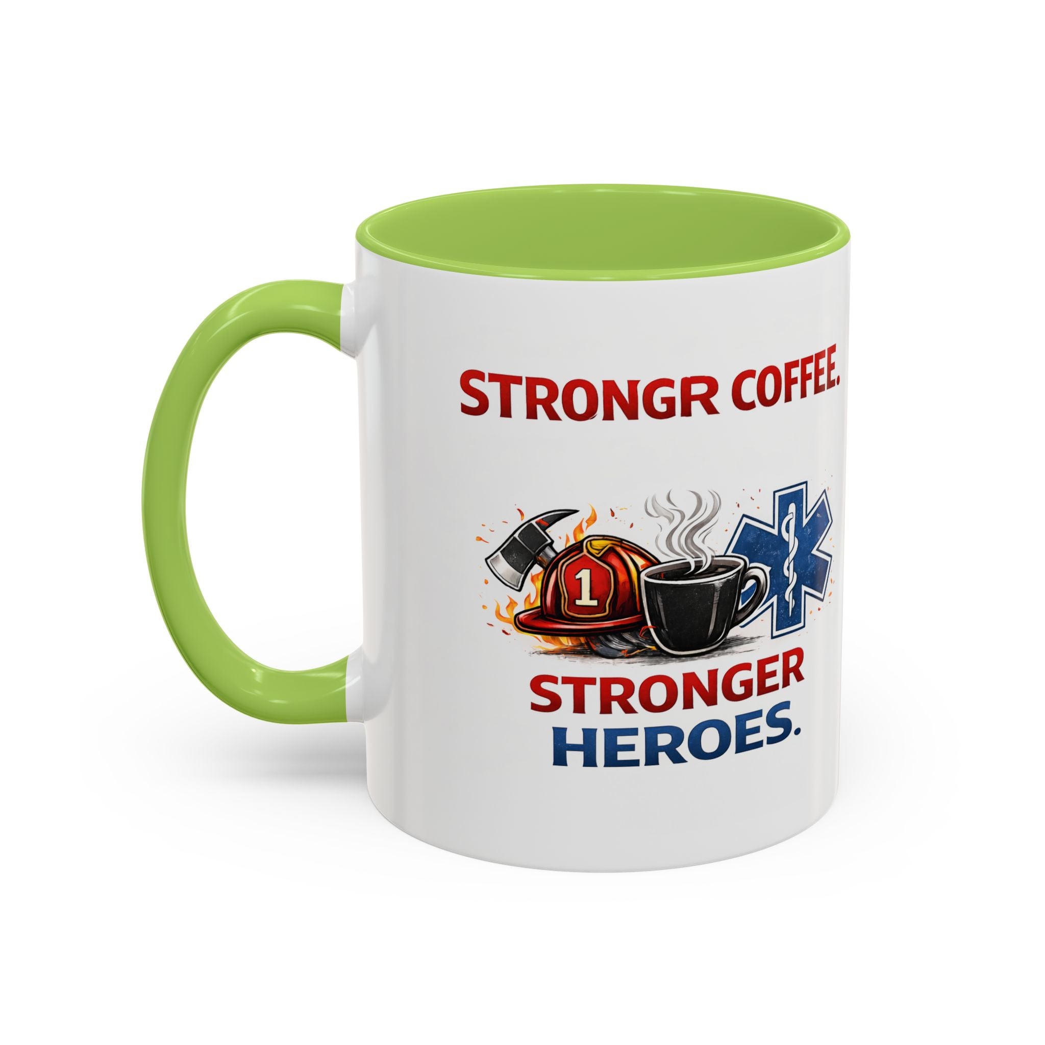 EMT Coffee Mug – ‘Stronger Heroes’ Medical Rescue Crew Accent Mug (11/15oz)