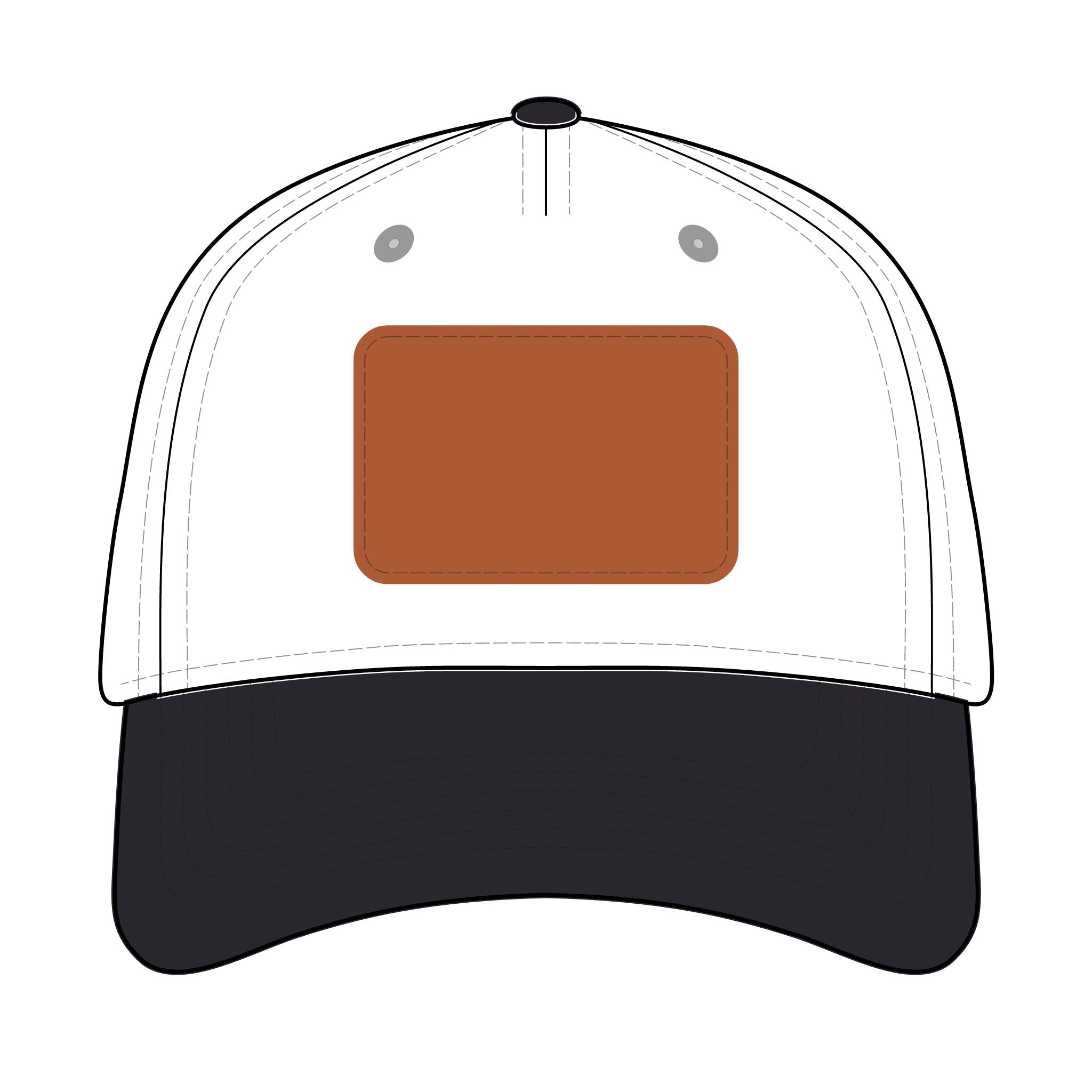 Leather Patch Baseball Cap — Custom Number Patch "123"