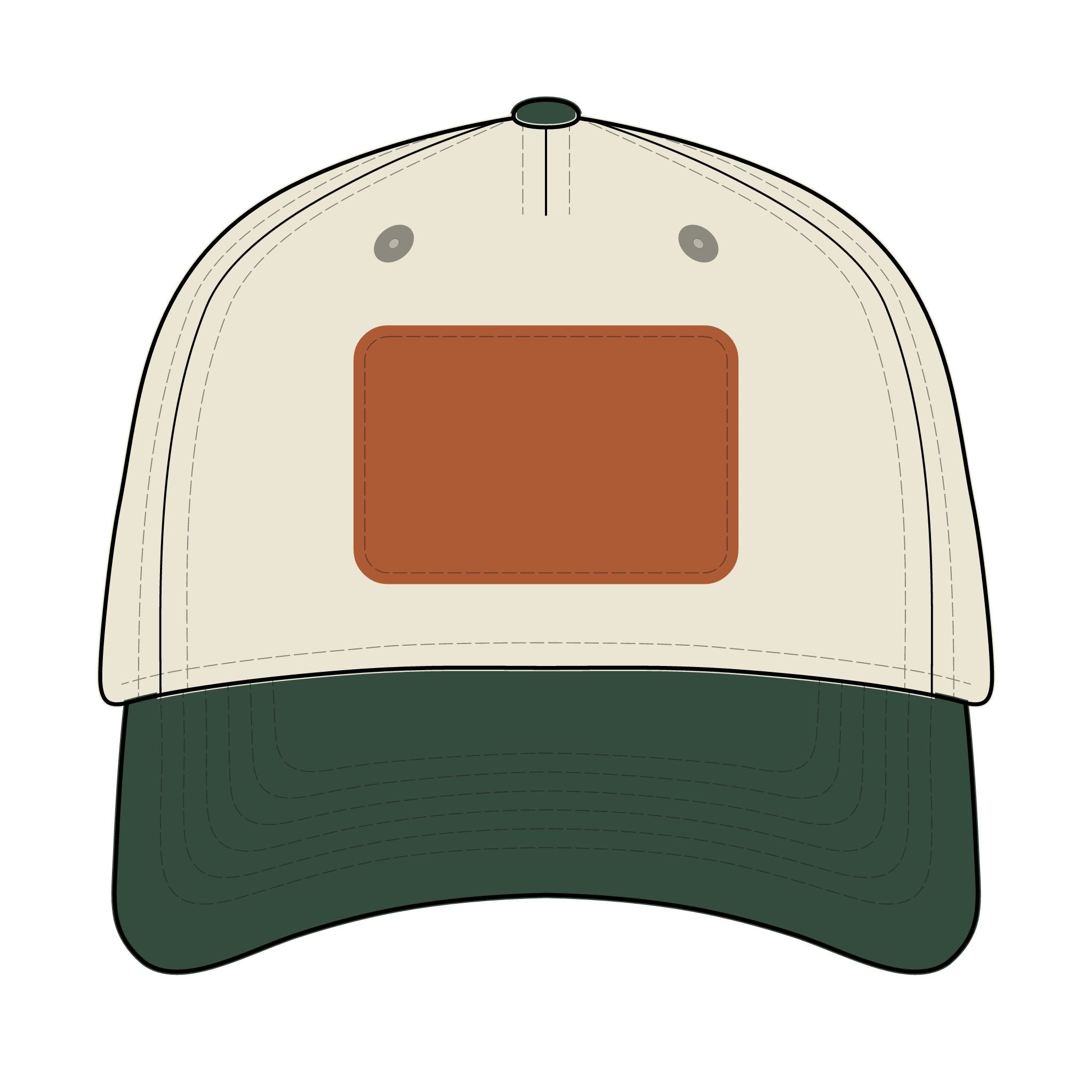 Leather Patch Baseball Cap — Custom Number Patch "123"