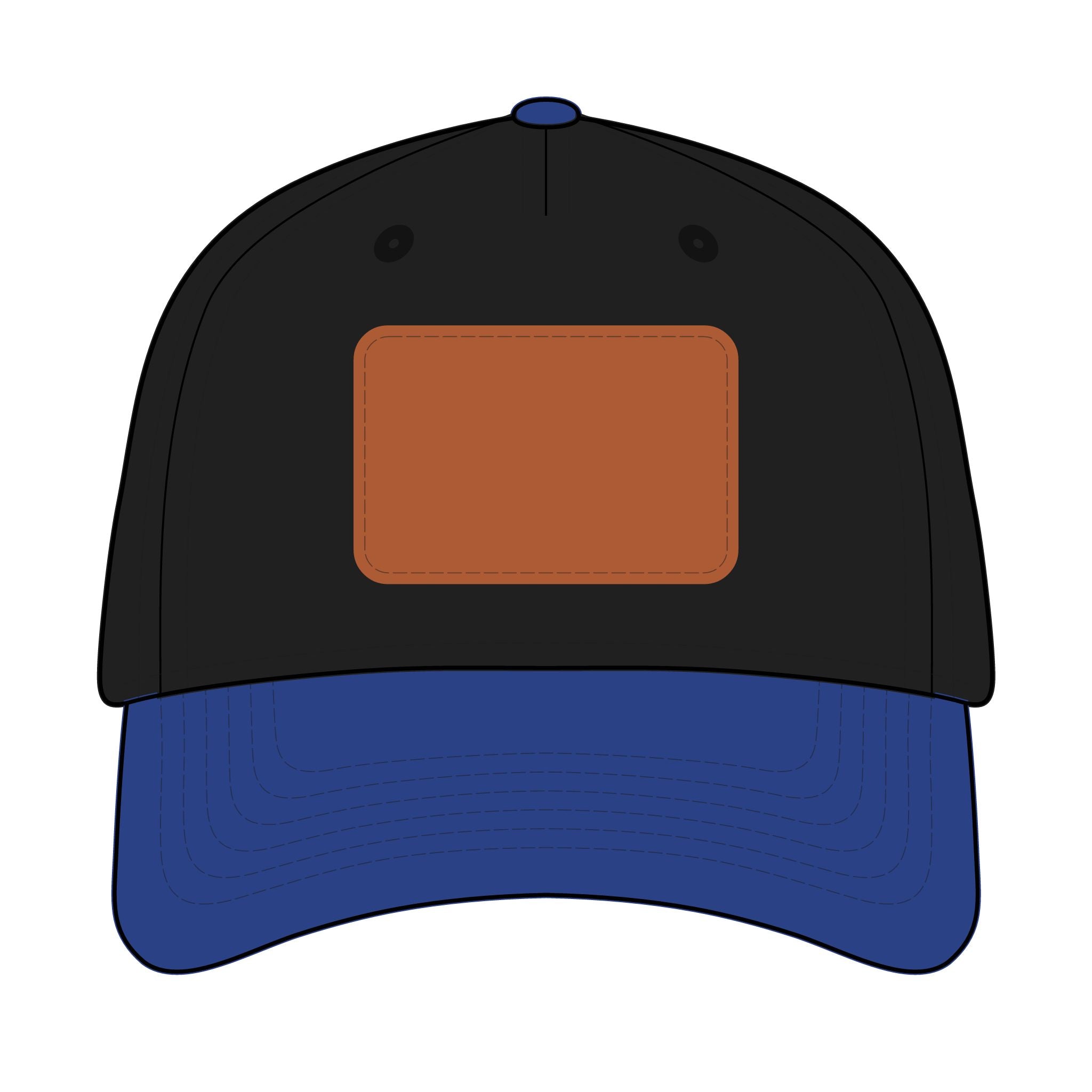 Leather Patch Baseball Cap — Custom Number Patch "123"