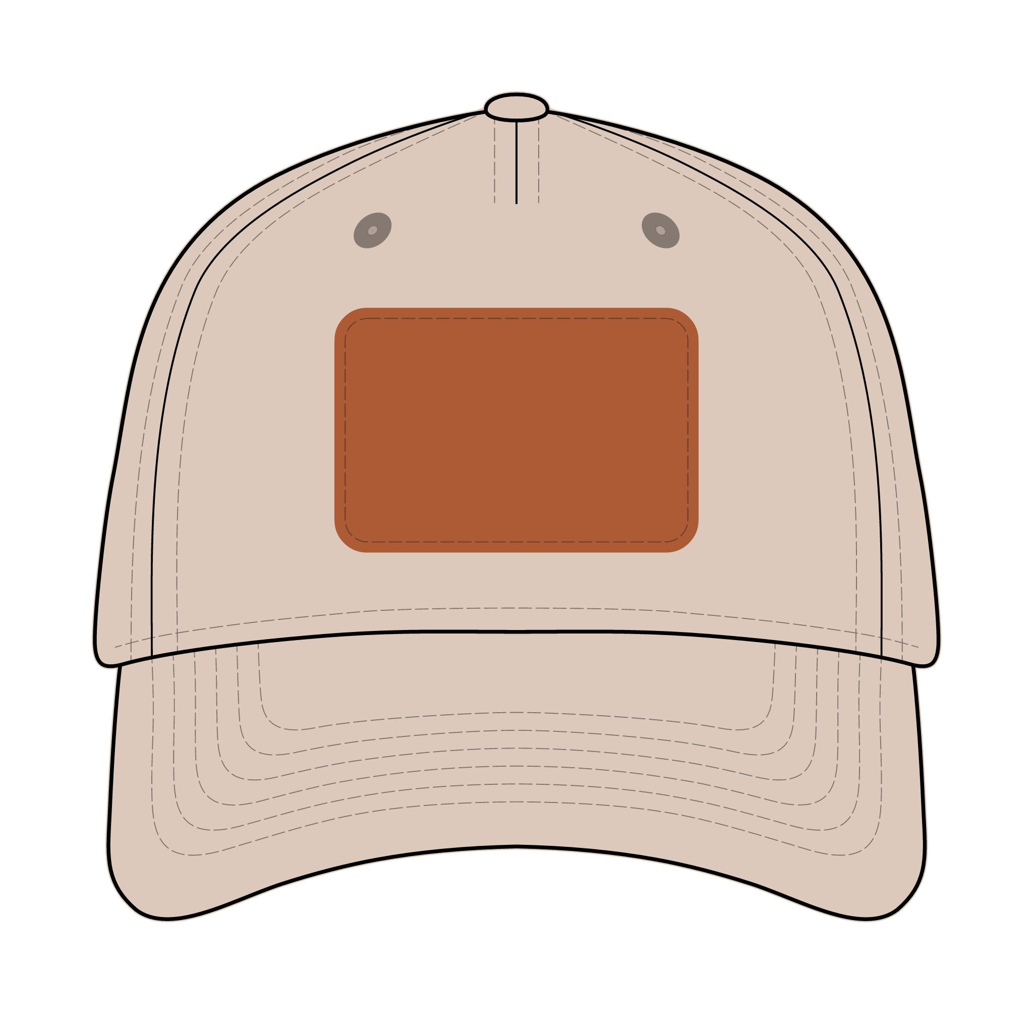 Leather Patch Baseball Cap — Custom Number Patch "123"