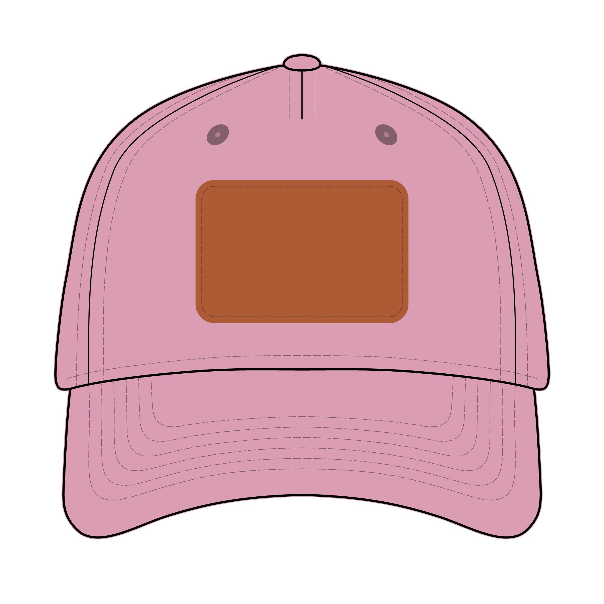 Leather Patch Baseball Cap — Custom Number Patch "123"