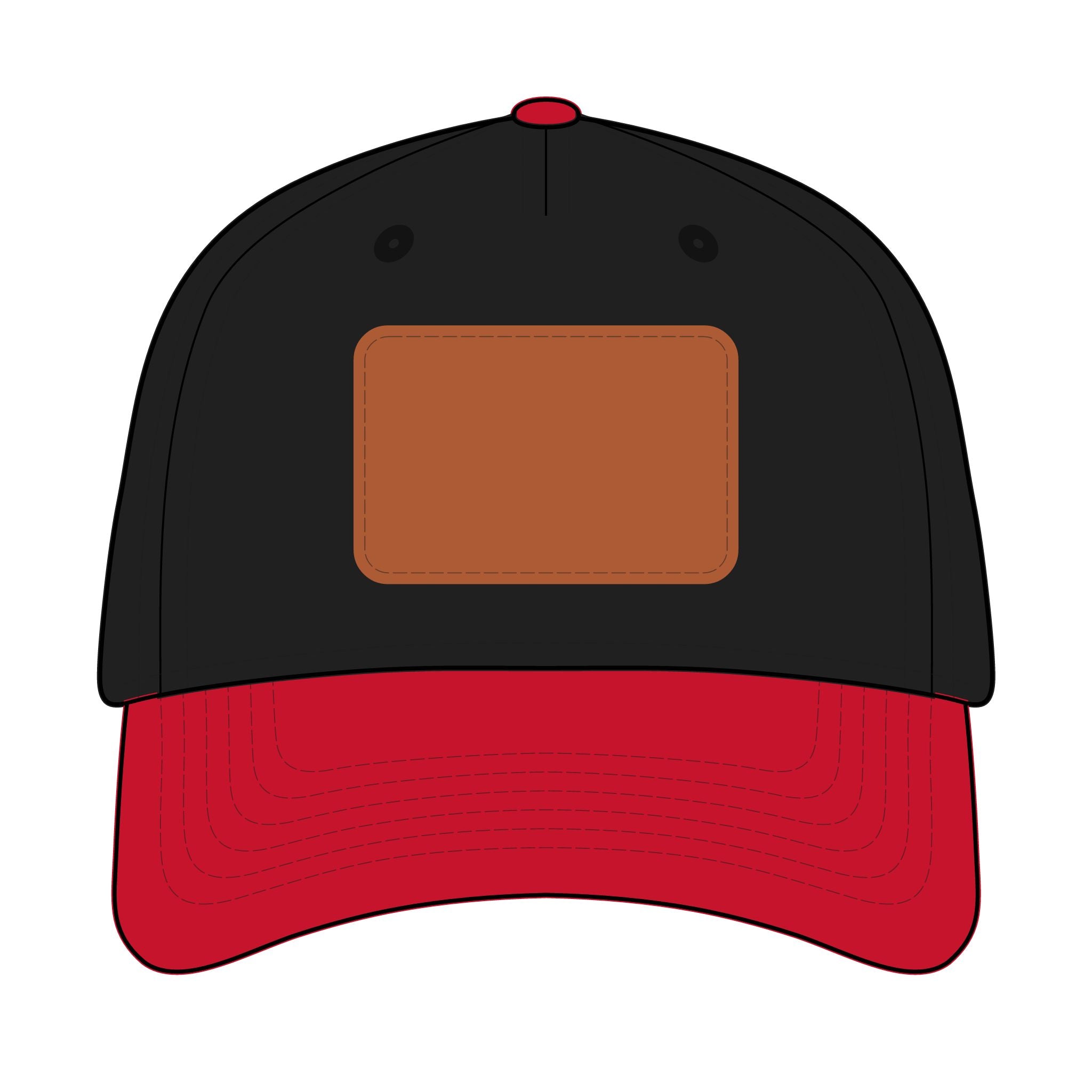 Leather Patch Baseball Cap — Custom Number Patch "123"