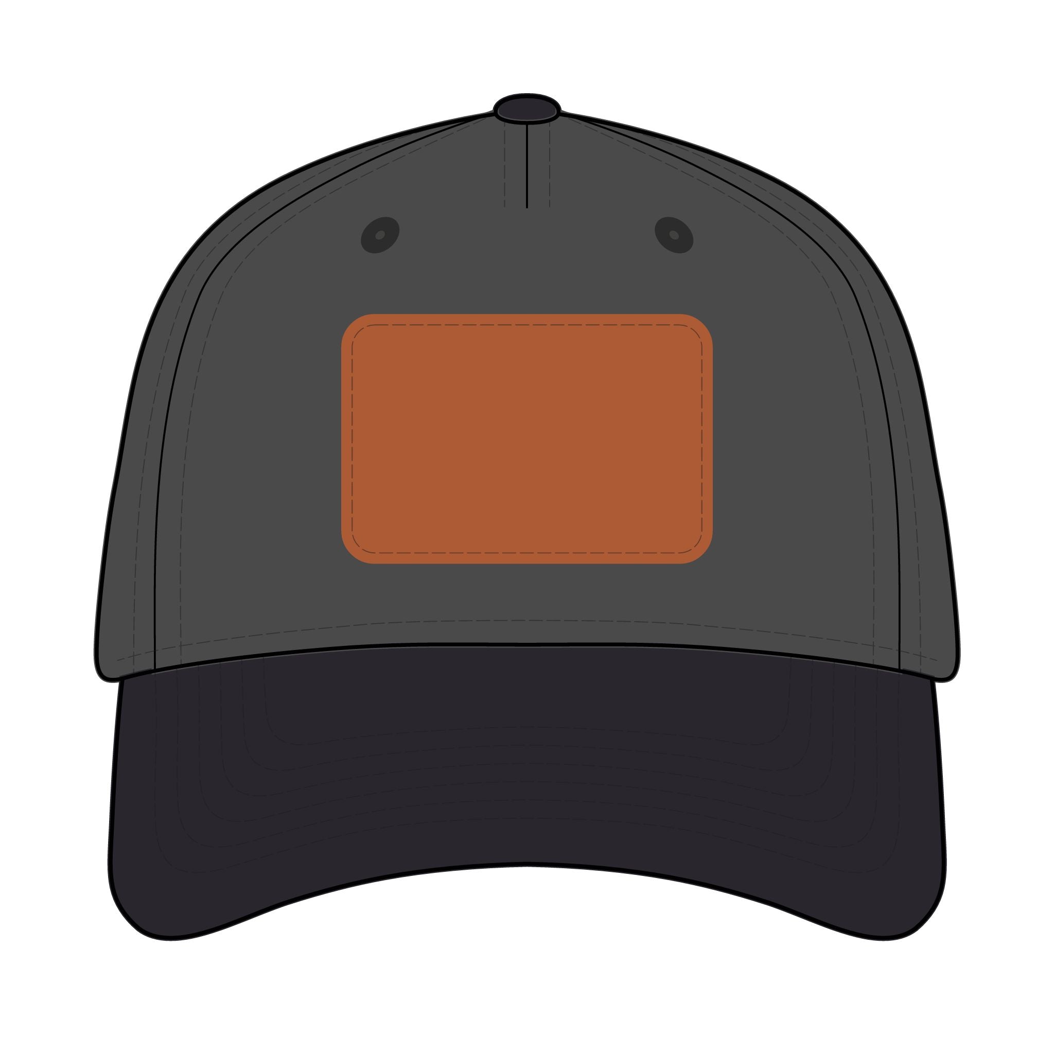 Leather Patch Baseball Cap — Custom Number Patch "123"