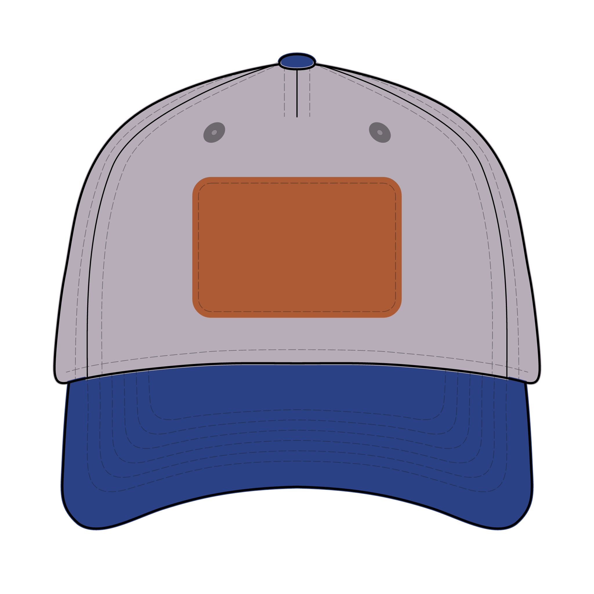 Leather Patch Baseball Cap — Custom Number Patch "123"