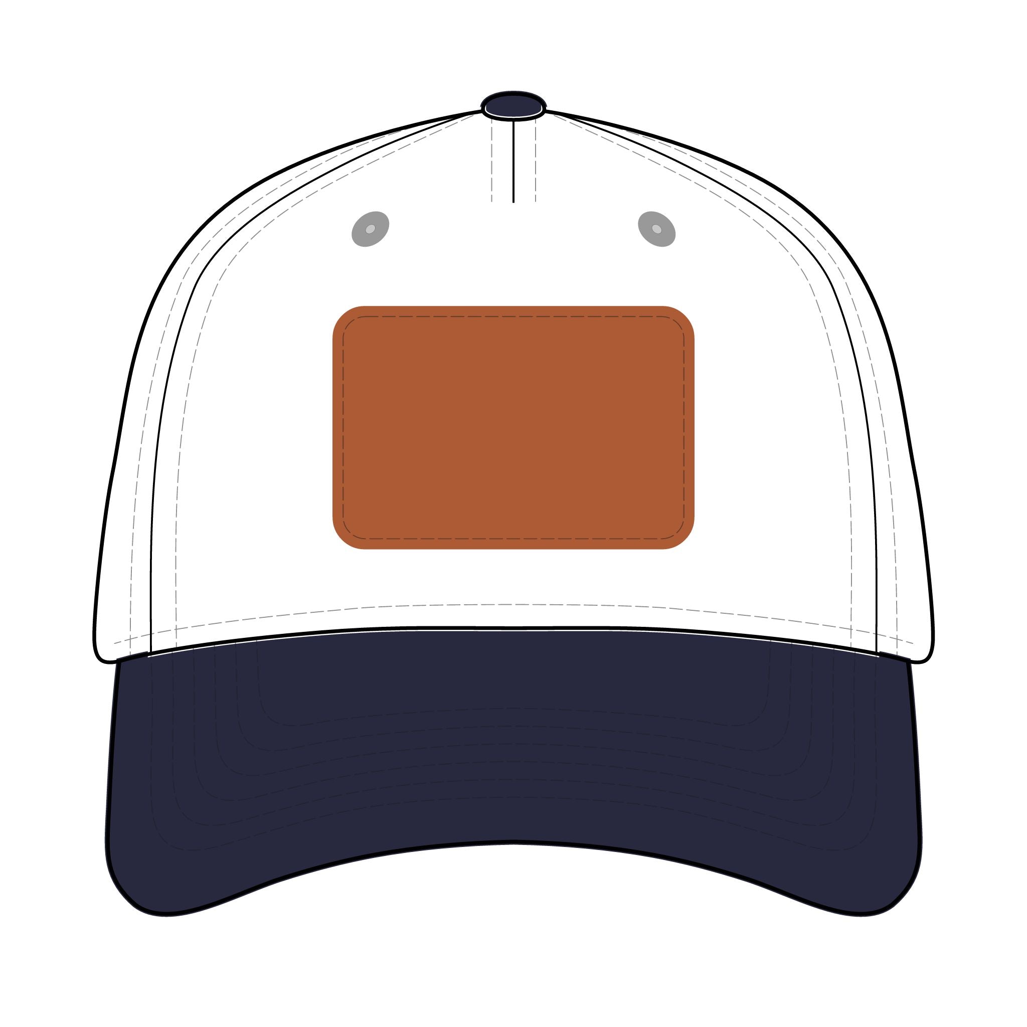 Leather Patch Baseball Cap — Custom Number Patch "123"