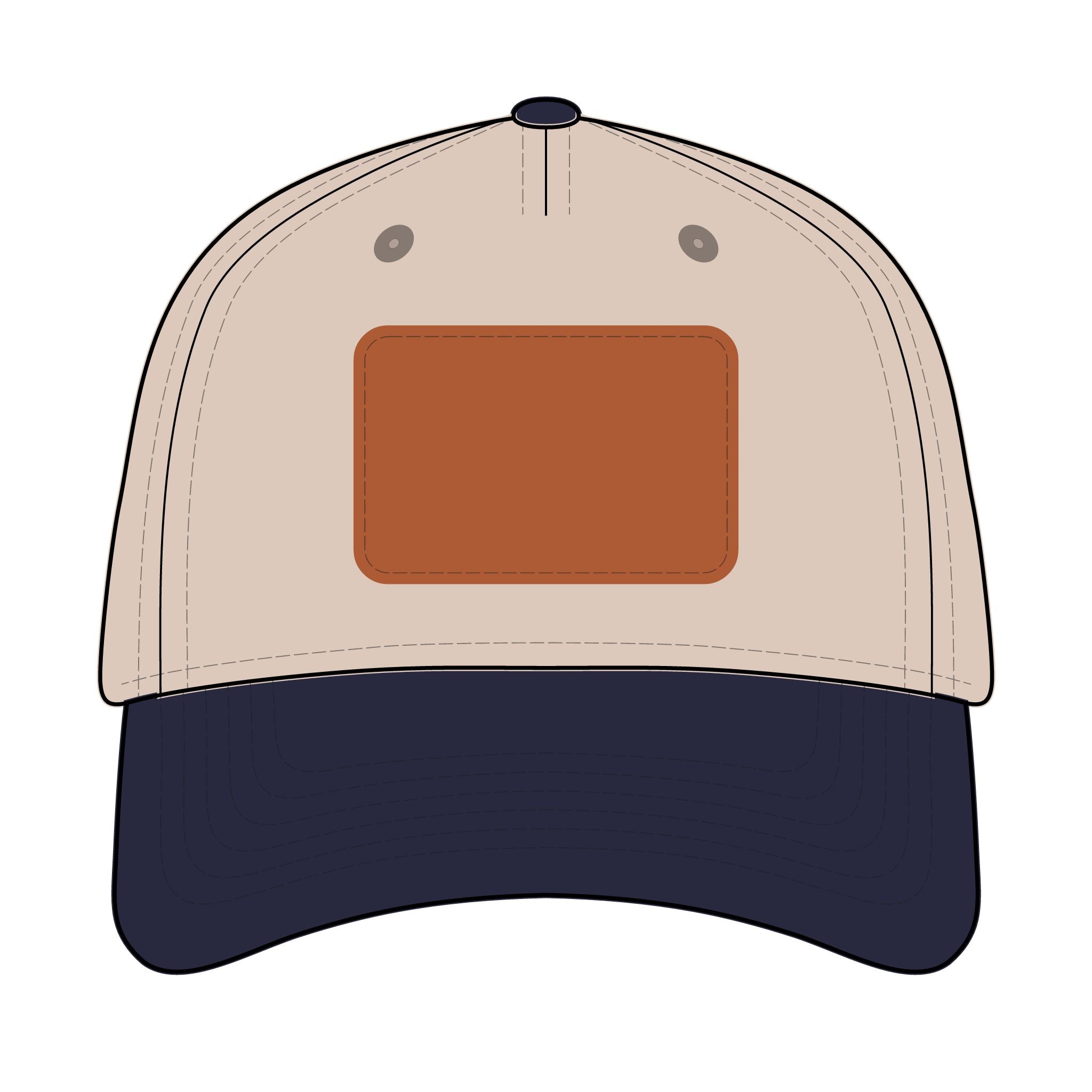 Leather Patch Baseball Cap — Custom Number Patch "123"