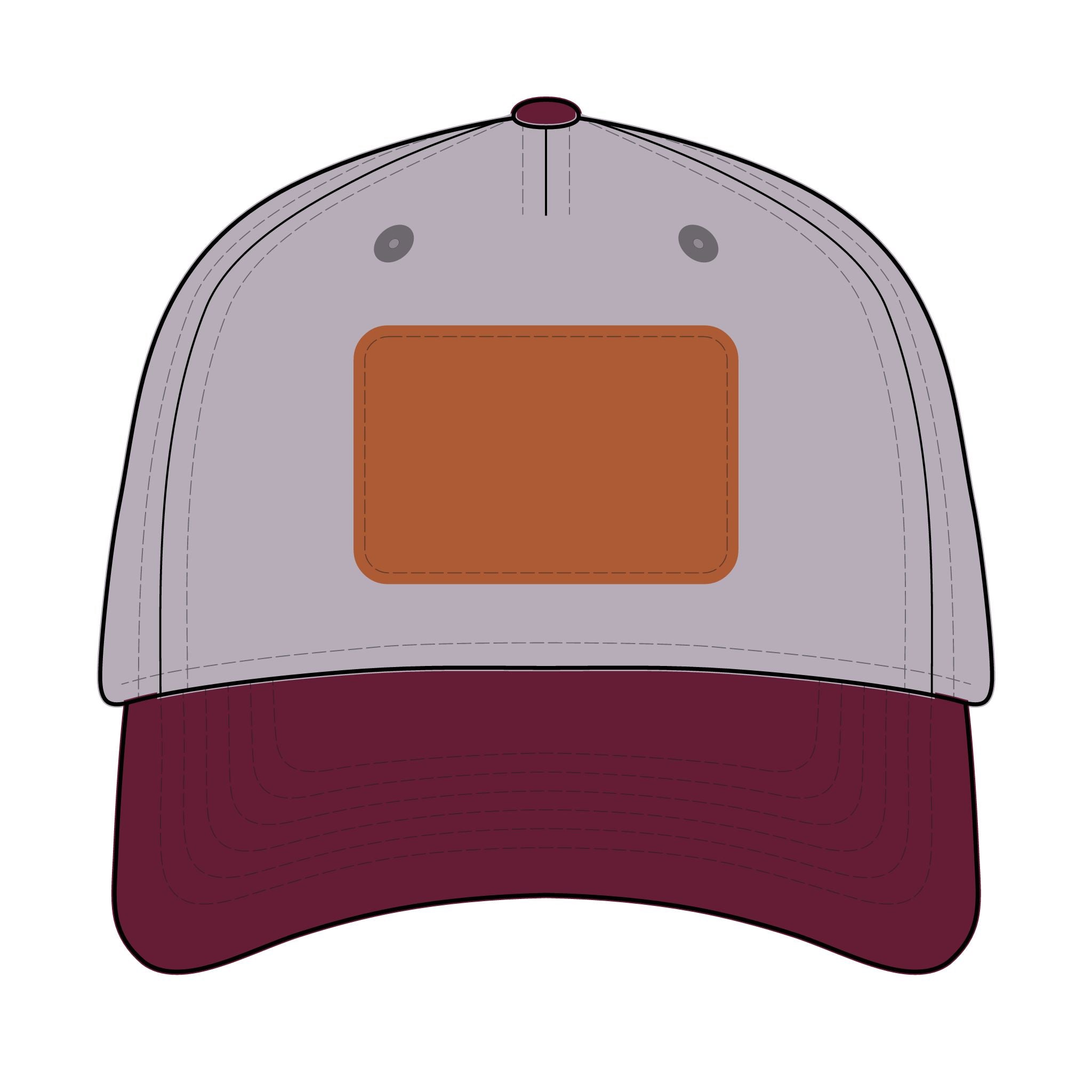 Leather Patch Baseball Cap — Custom Number Patch "123"