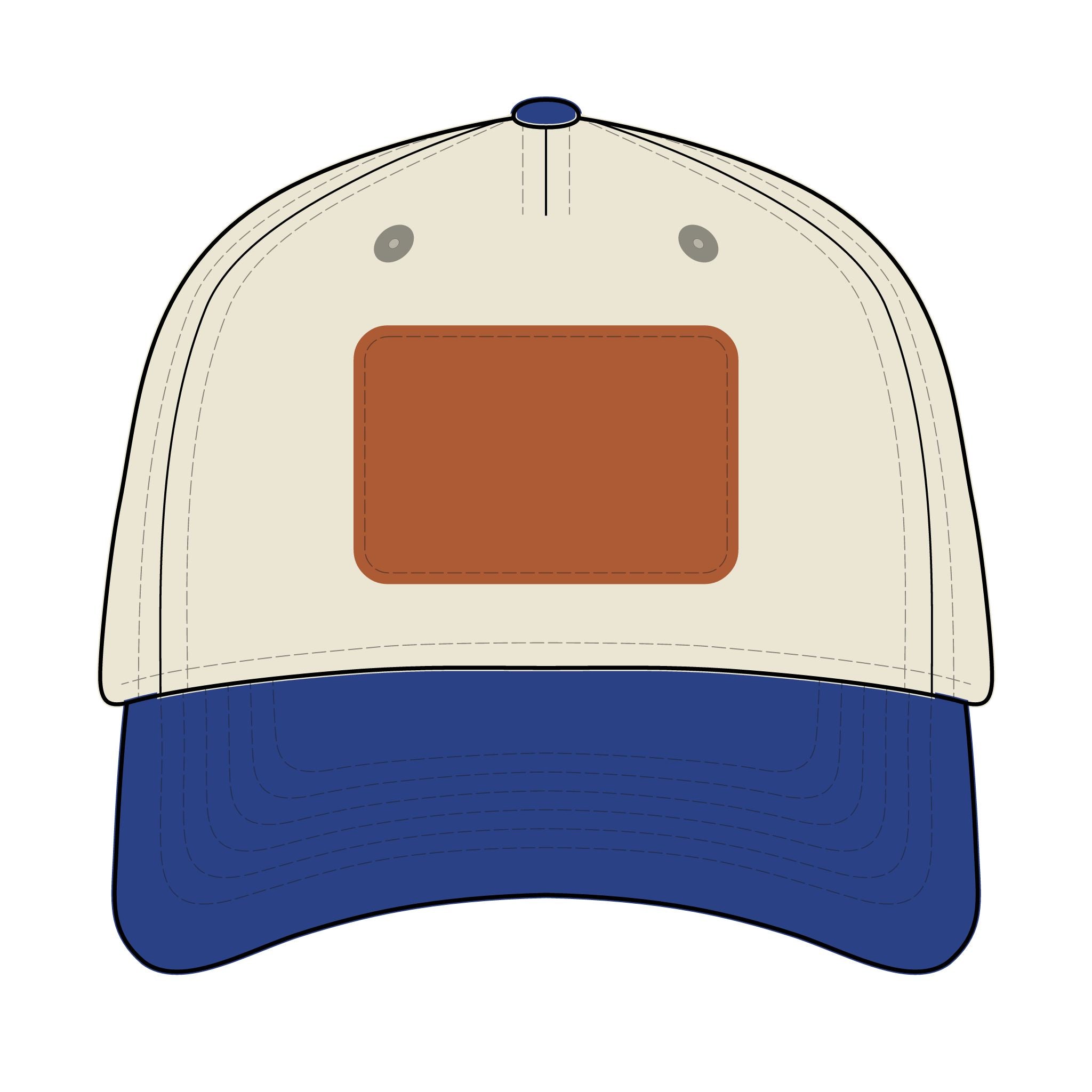 Leather Patch Baseball Cap — Custom Number Patch "123"