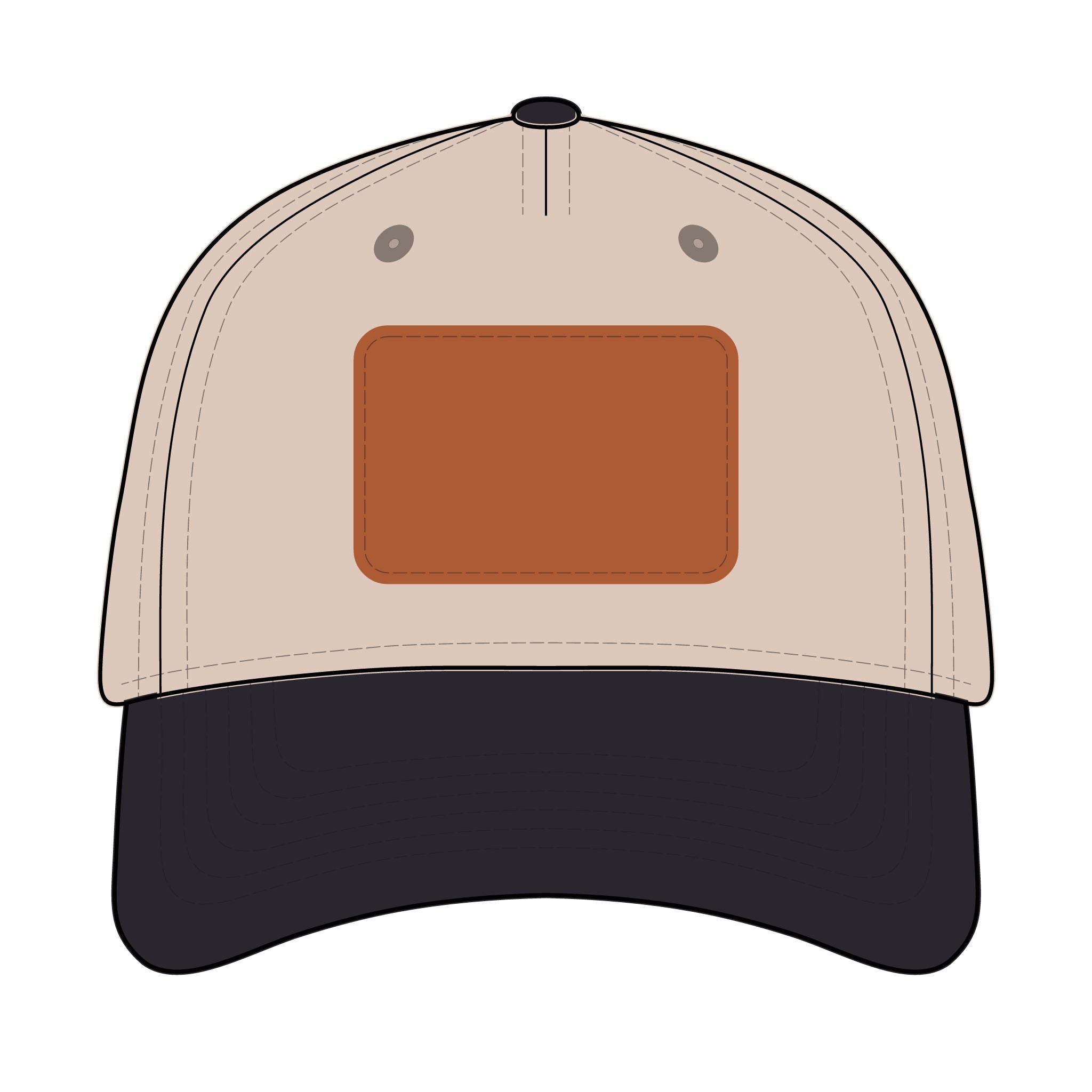 Leather Patch Baseball Cap — Custom Number Patch "123"