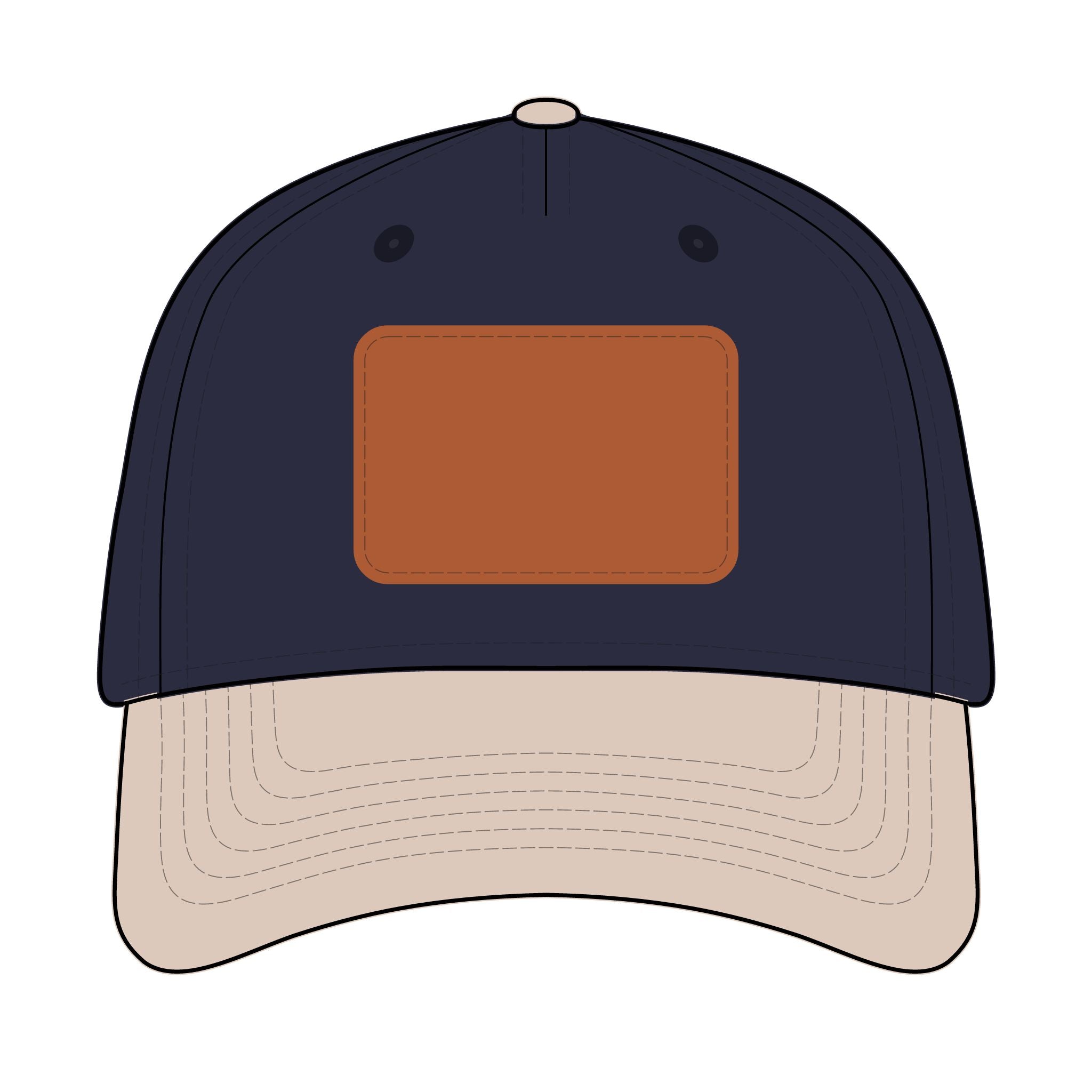 Leather Patch Baseball Cap — Custom Number Patch "123"