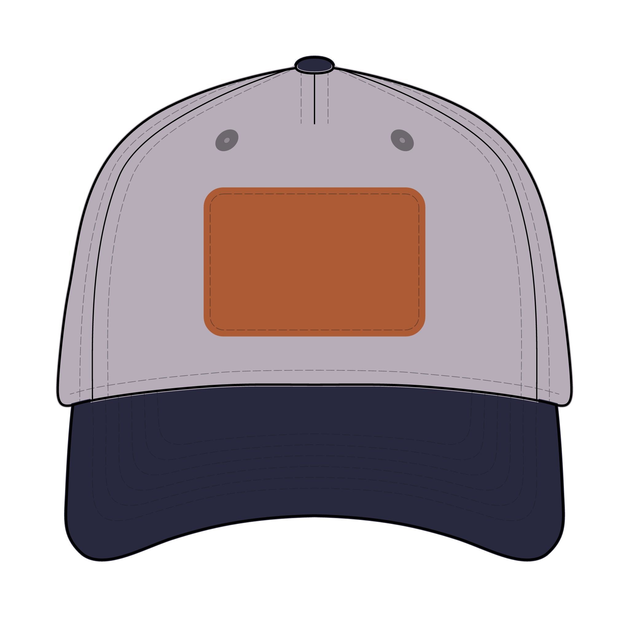 Leather Patch Baseball Cap — Custom Number Patch "123"