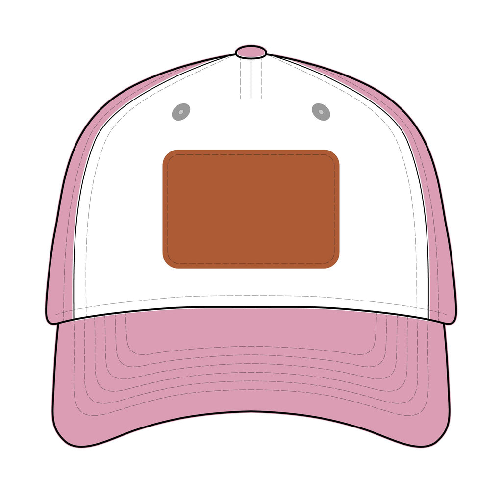 Leather Patch Baseball Cap — Custom Number Patch "123"