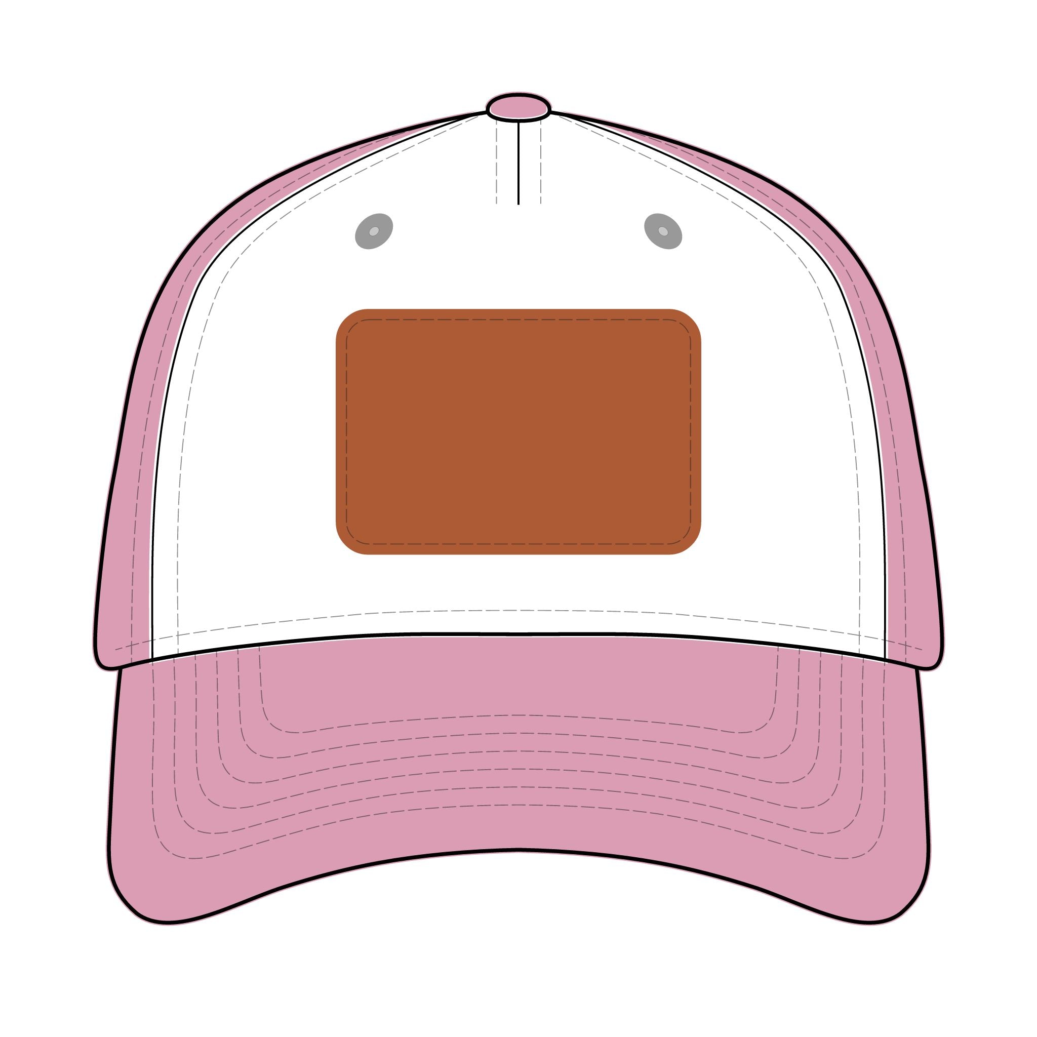 Leather Patch Baseball Cap — Custom Number Patch "123"