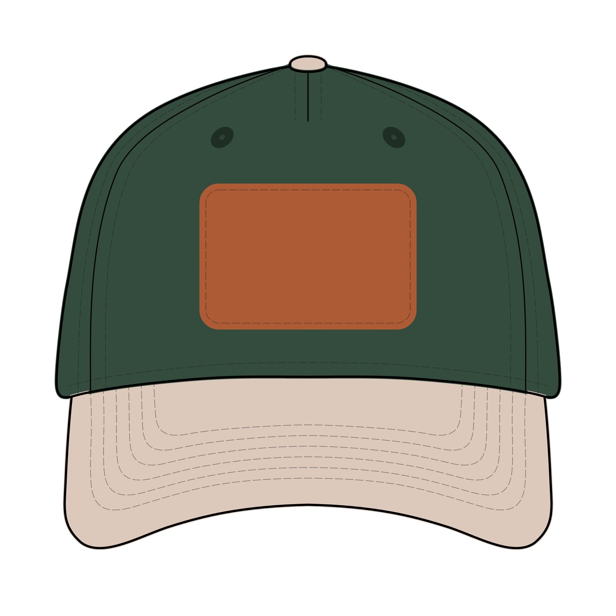 Leather Patch Baseball Cap — Custom Number Patch "123"