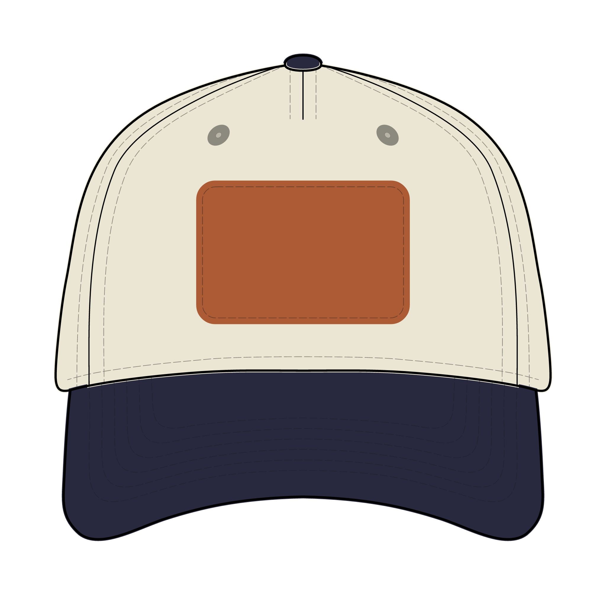 Leather Patch Baseball Cap — Custom Number Patch "123"