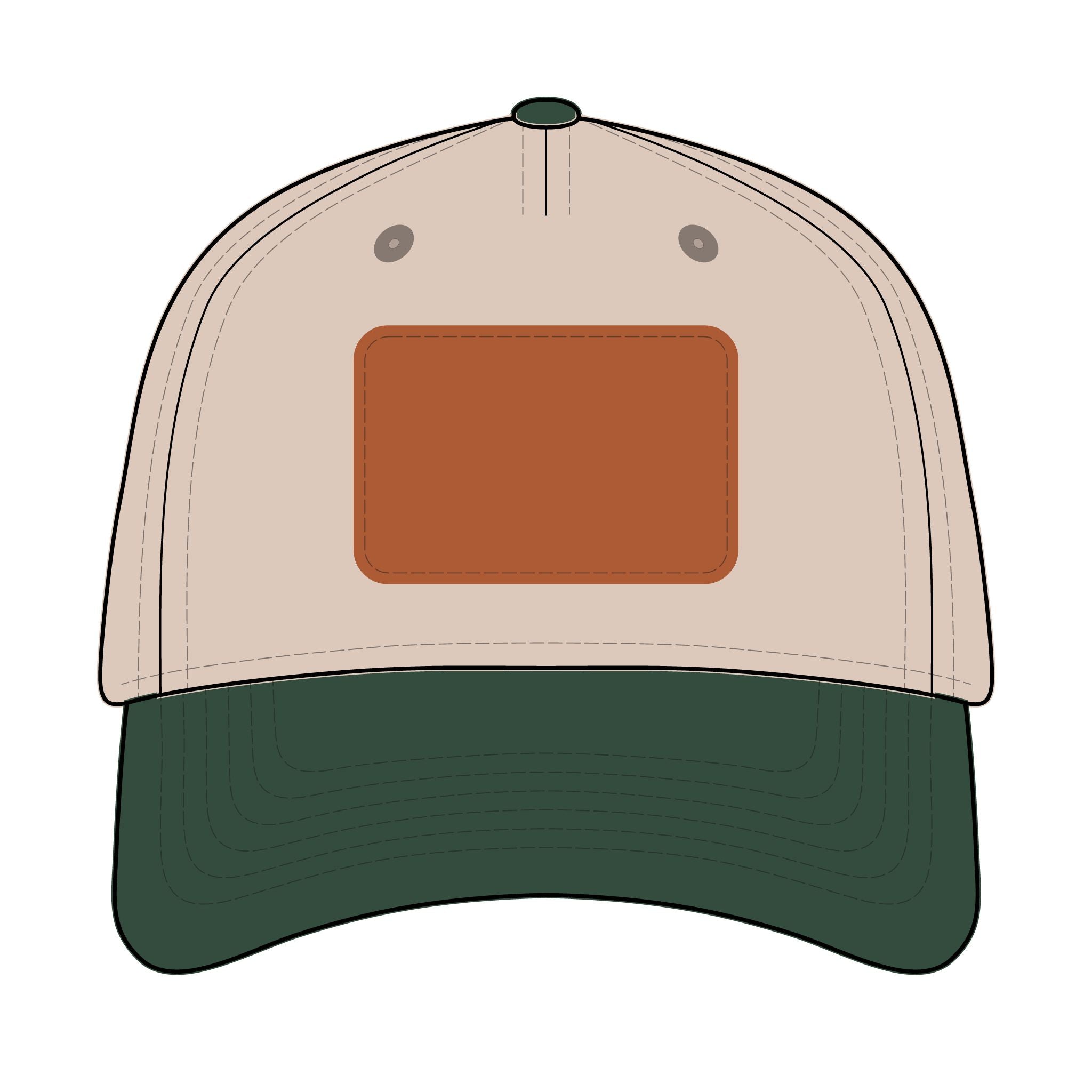 Leather Patch Baseball Cap — Custom Number Patch "123"