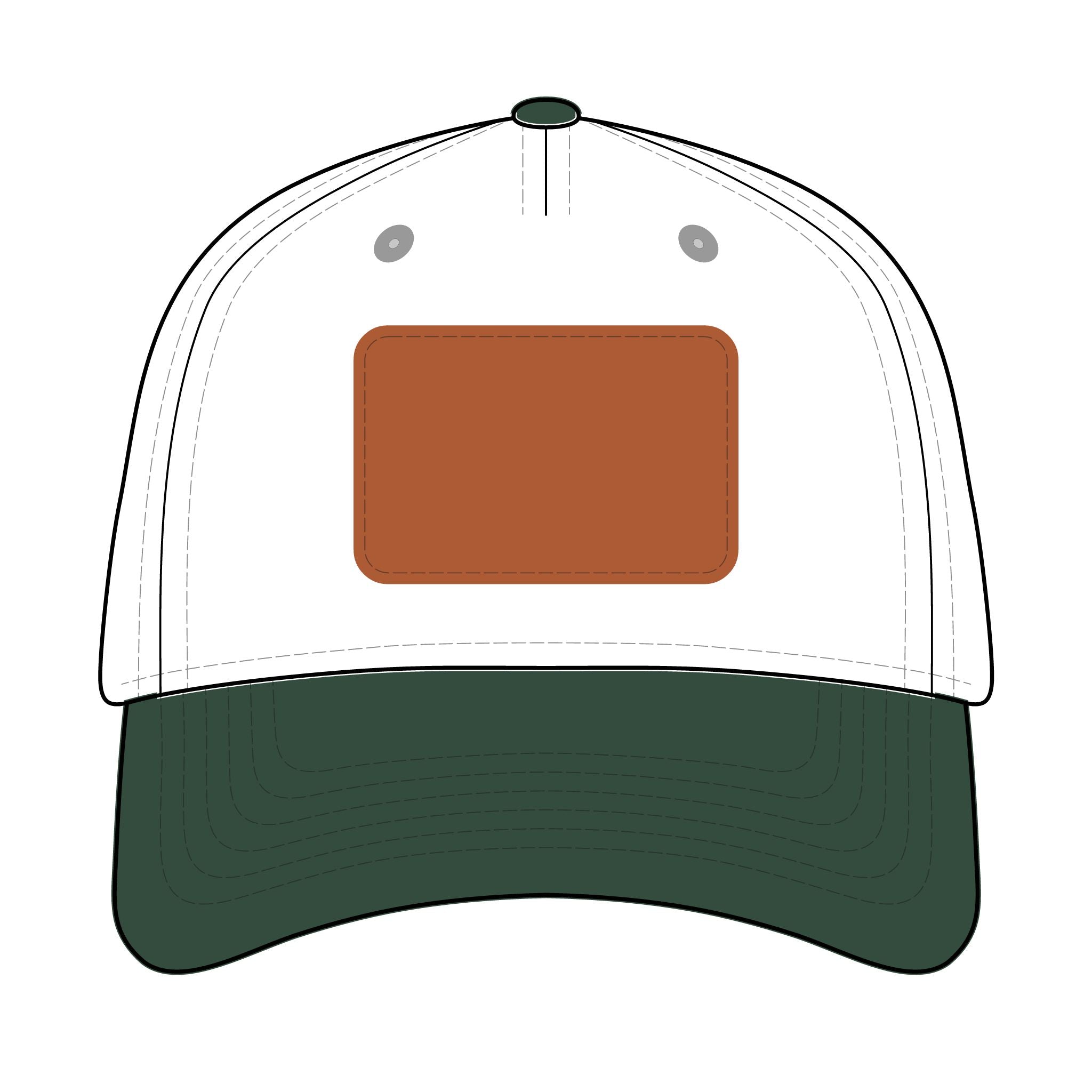 Leather Patch Baseball Cap — Custom Number Patch "123"