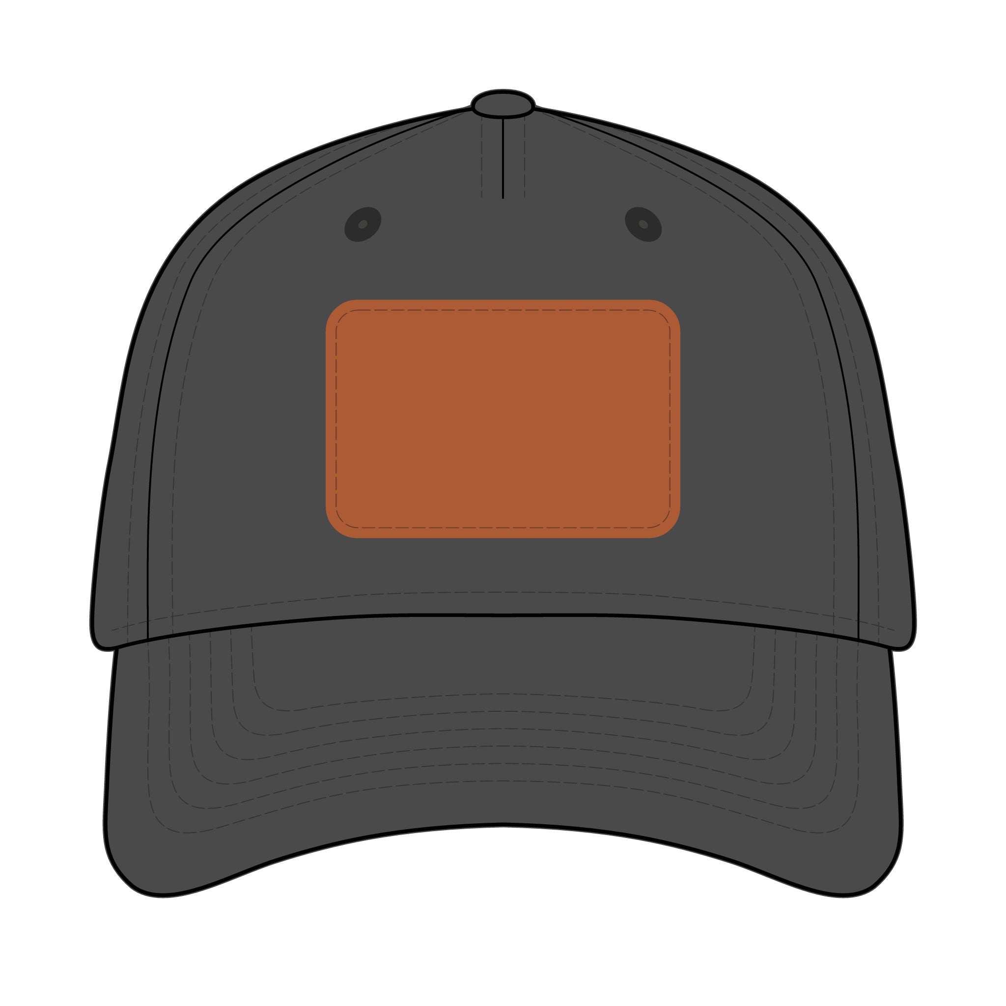 Leather Patch Baseball Cap — Custom Number Patch "123"