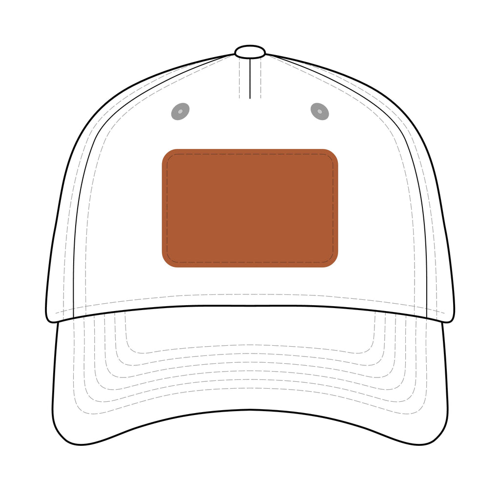 Leather Patch Baseball Cap — Custom Number Patch "123"