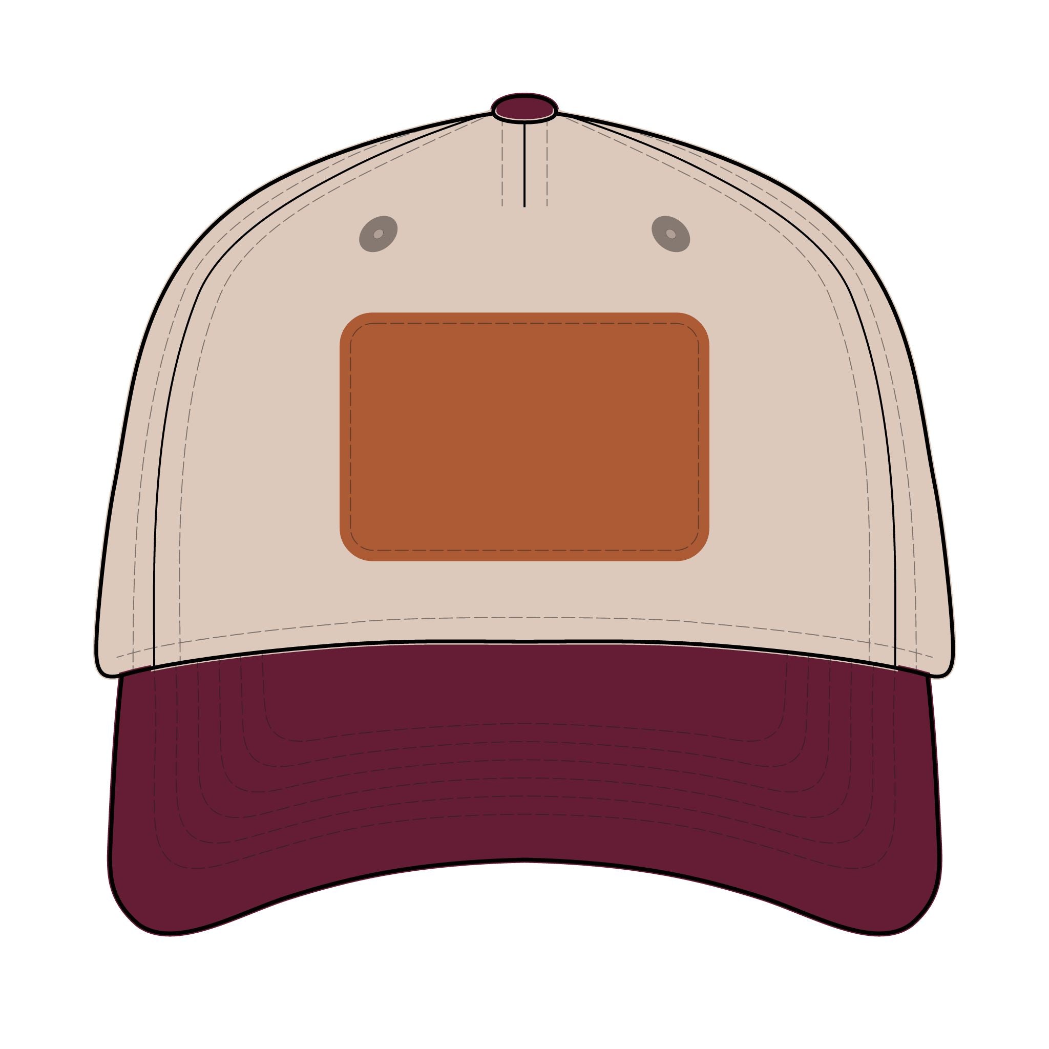 Leather Patch Baseball Cap — Custom Number Patch "123"