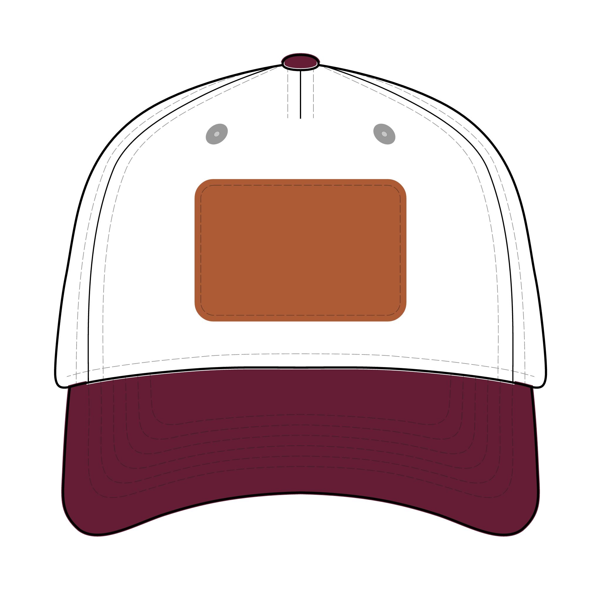 Leather Patch Baseball Cap — Custom Number Patch "123"