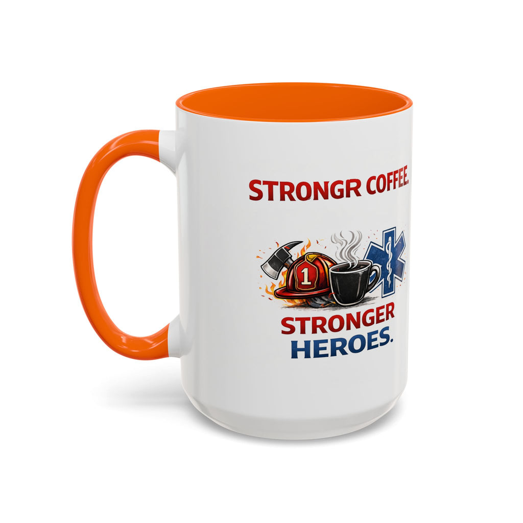 EMT Coffee Mug – ‘Stronger Heroes’ Medical Rescue Crew Accent Mug (11/15oz)