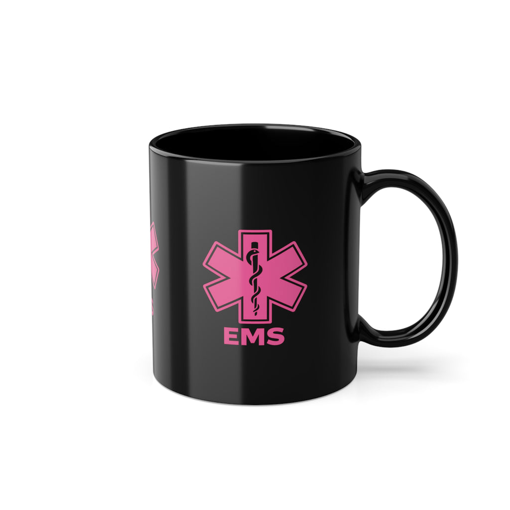 EMS Star of Life Black Coffee Mug – Pink Medical EMT 11oz