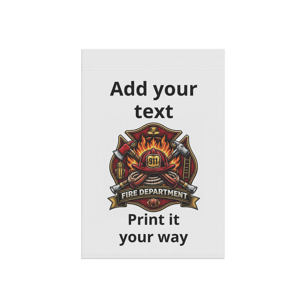 Personalized Fire Department Garden Flag – Customizable "Add Your Text" House Banner