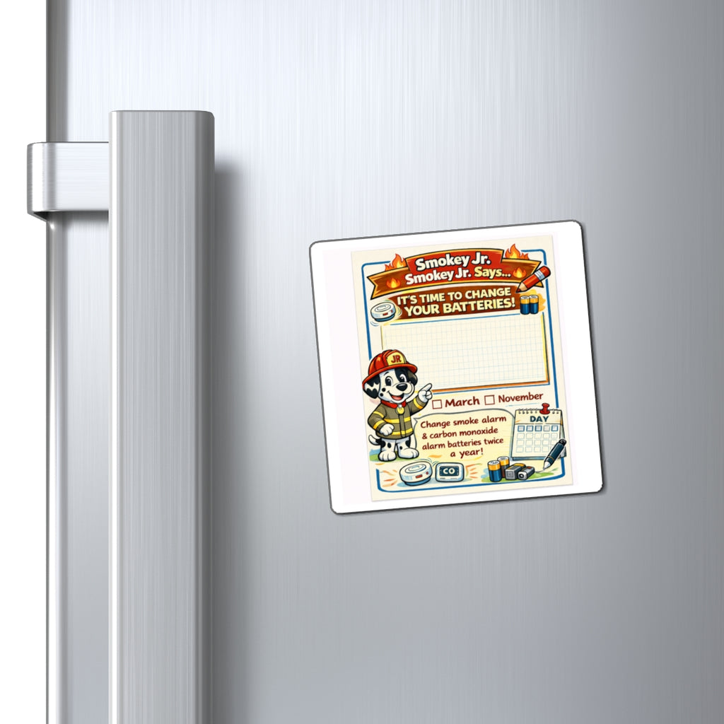 Smokey Jr. Reminder Magnet — "It's Time to Change Your Batteries" Smoke Alarm & CO Safety Calendar