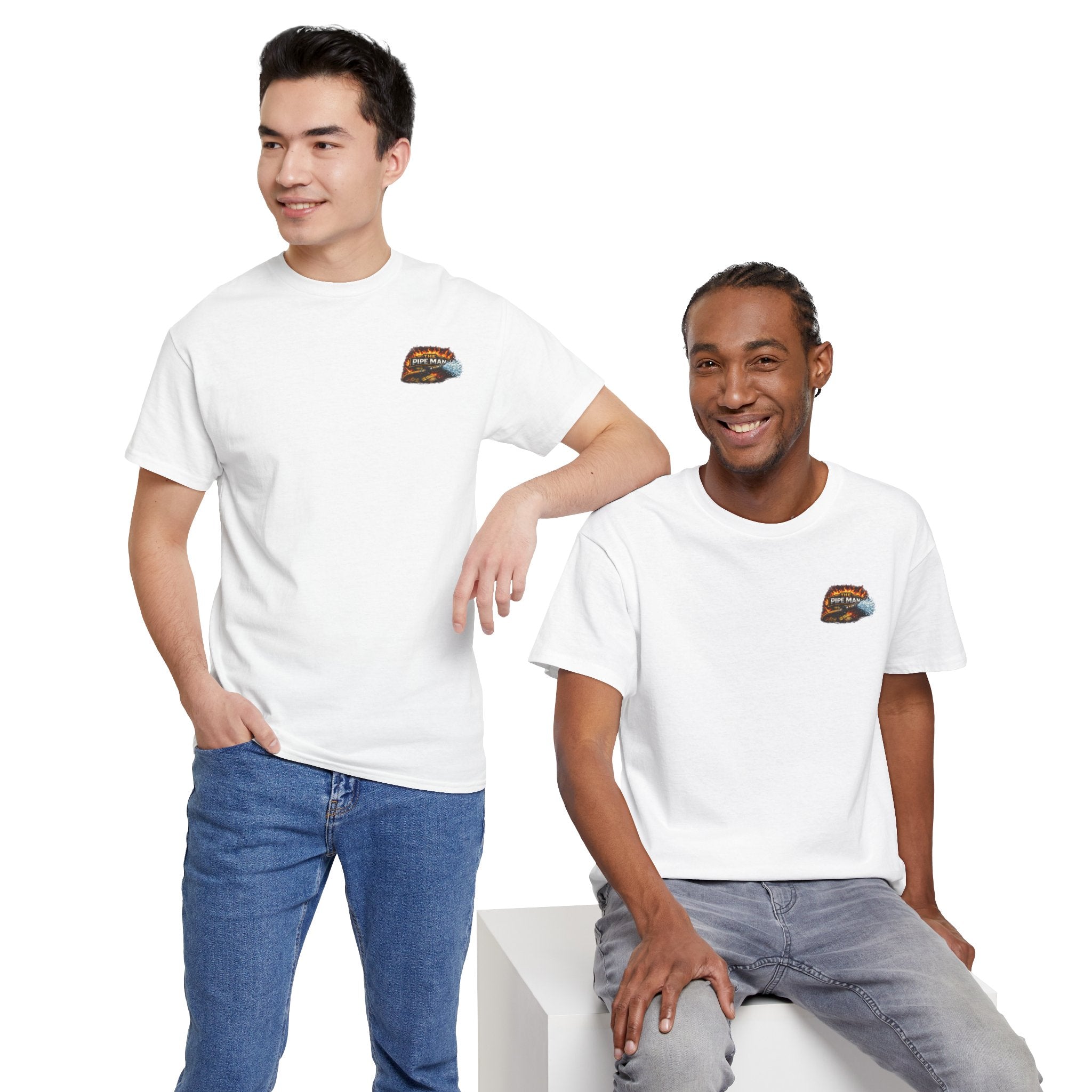 Pipe Man Graphic Tee — Funny Firefighter Design