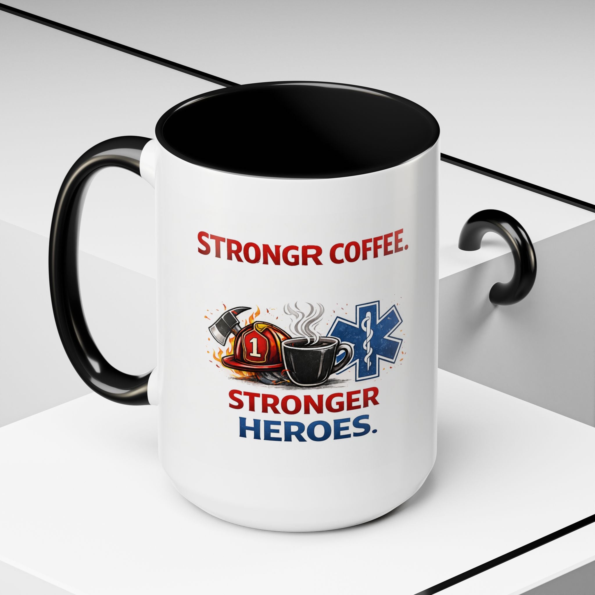 EMT Coffee Mug – ‘Stronger Heroes’ Medical Rescue Crew Accent Mug (11/15oz)