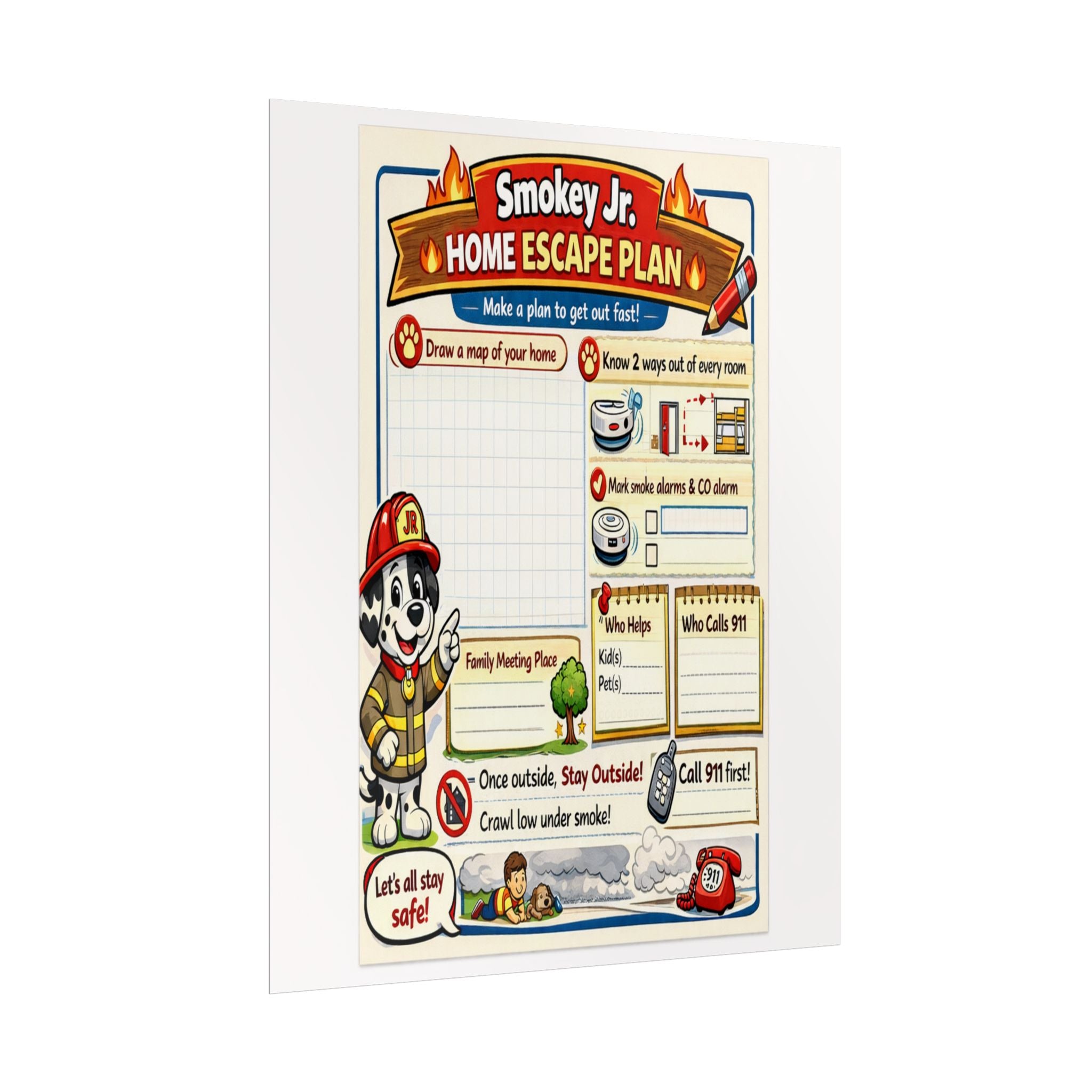 Fire Escape Safety Poster