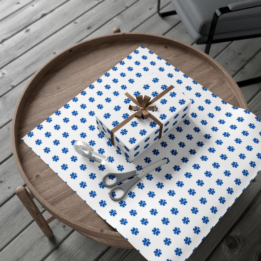 Wrapping Paper — EMS Star of life Pattern Gift Wrap (Holiday & Everyday)