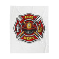 Fire Dept. Velveteen Plush Blanket – Firefighter Maltese Cross Design