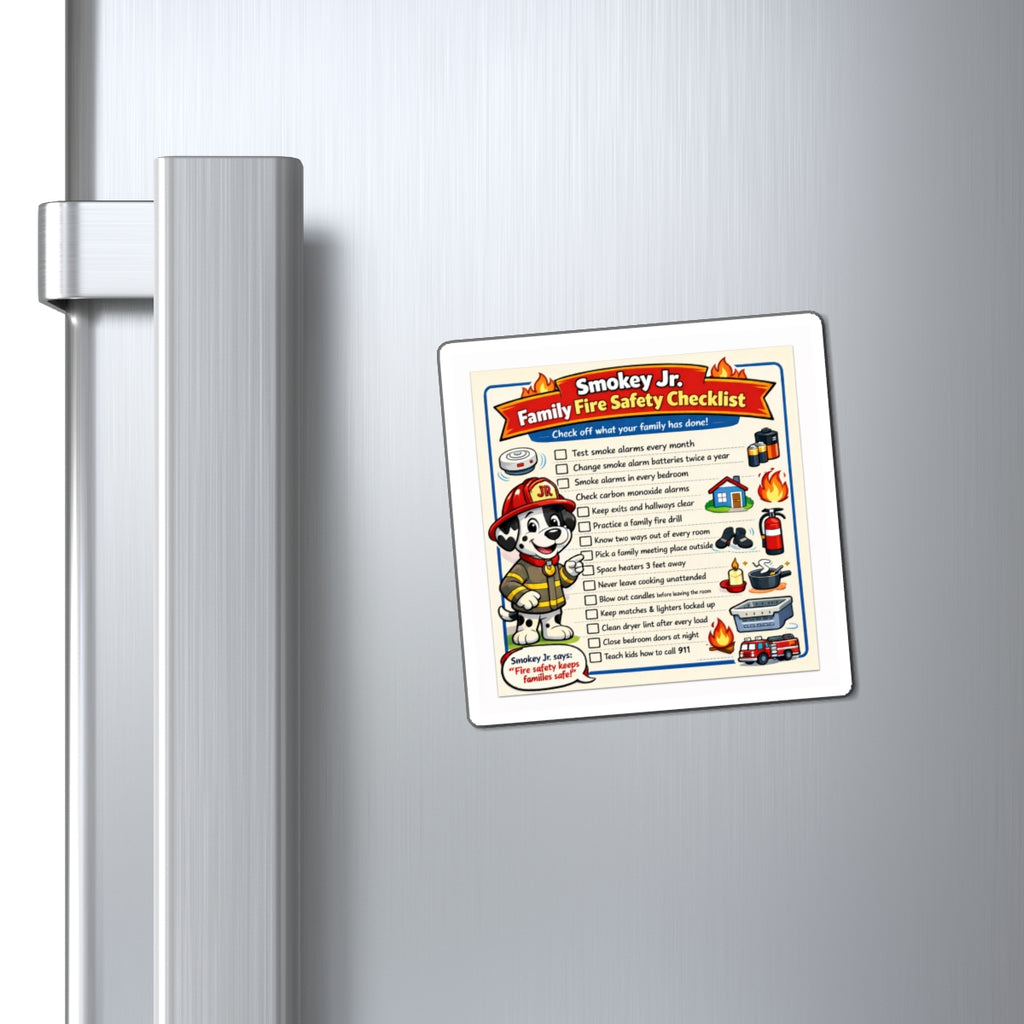 Family Fire Safety Checklist Magnet