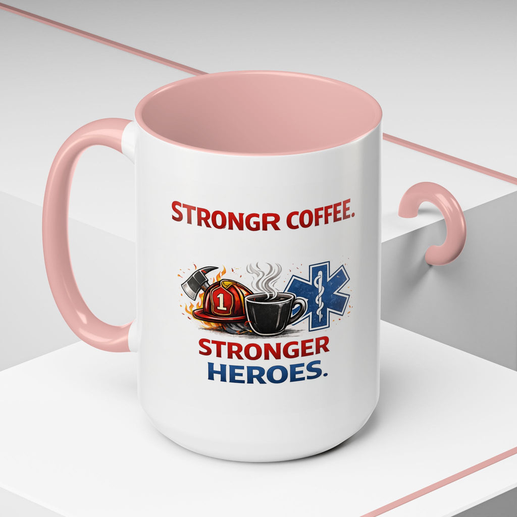 EMT Coffee Mug – ‘Stronger Heroes’ Medical Rescue Crew Accent Mug (11/15oz)