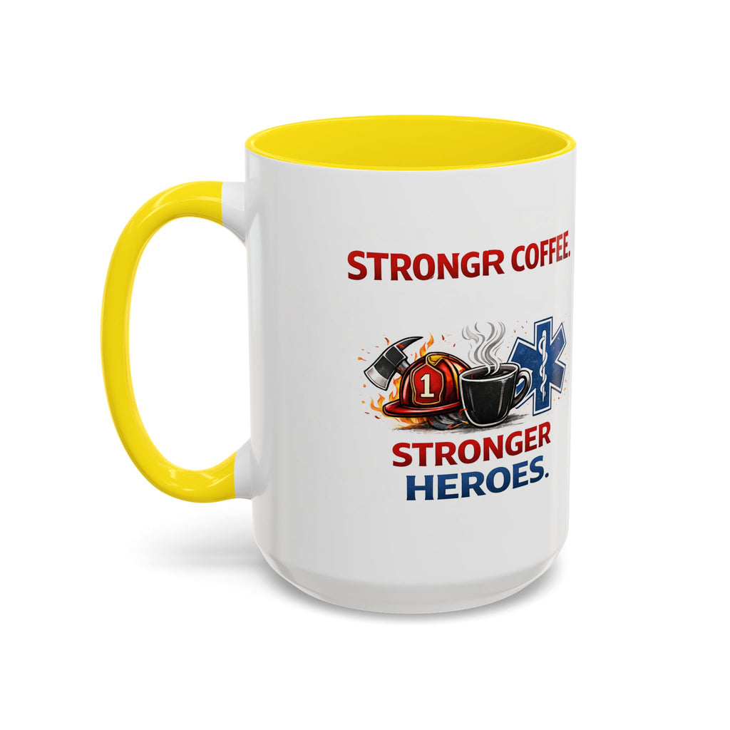 EMT Coffee Mug – ‘Stronger Heroes’ Medical Rescue Crew Accent Mug (11/15oz)