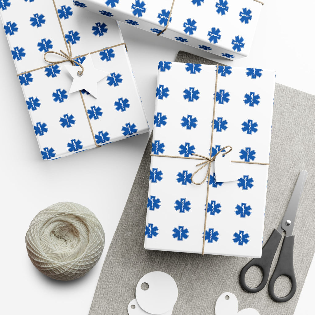 Wrapping Paper — EMS Star of life Pattern Gift Wrap (Holiday & Everyday)