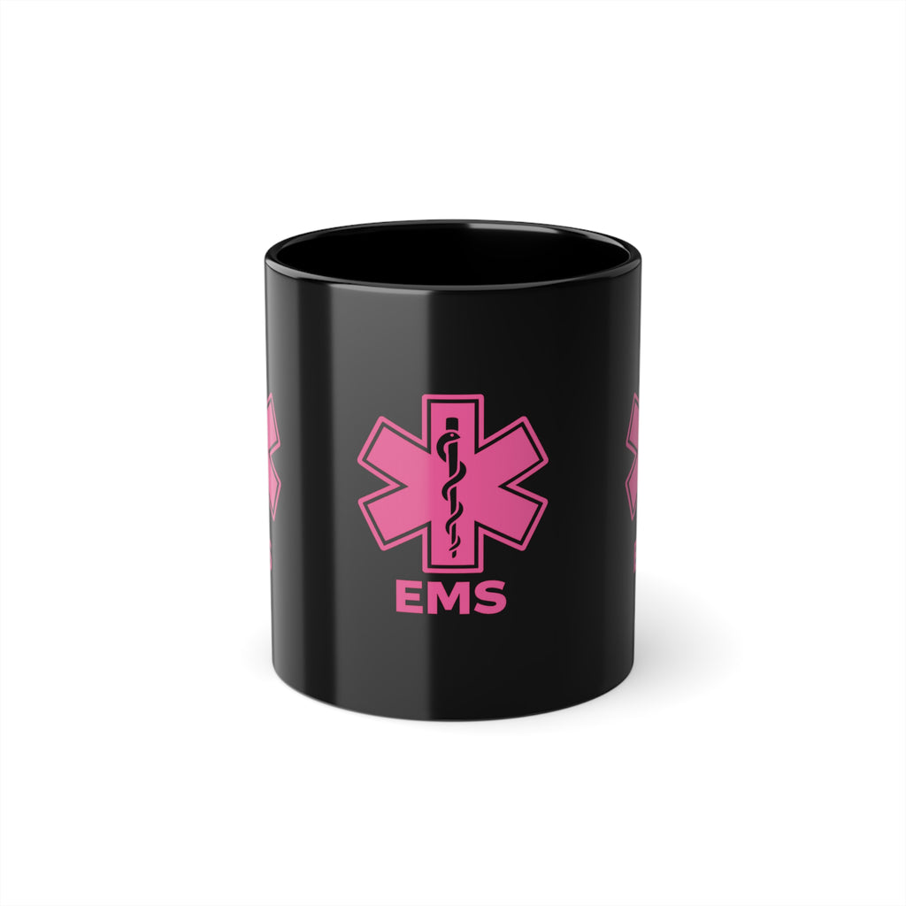 EMS Star of Life Black Coffee Mug – Pink Medical EMT 11oz