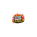 Stop, Drop & Roll Flame Vinyl Sticker — Kiss-Cut Decal for Safety Awareness, Laptops & Water Bottles