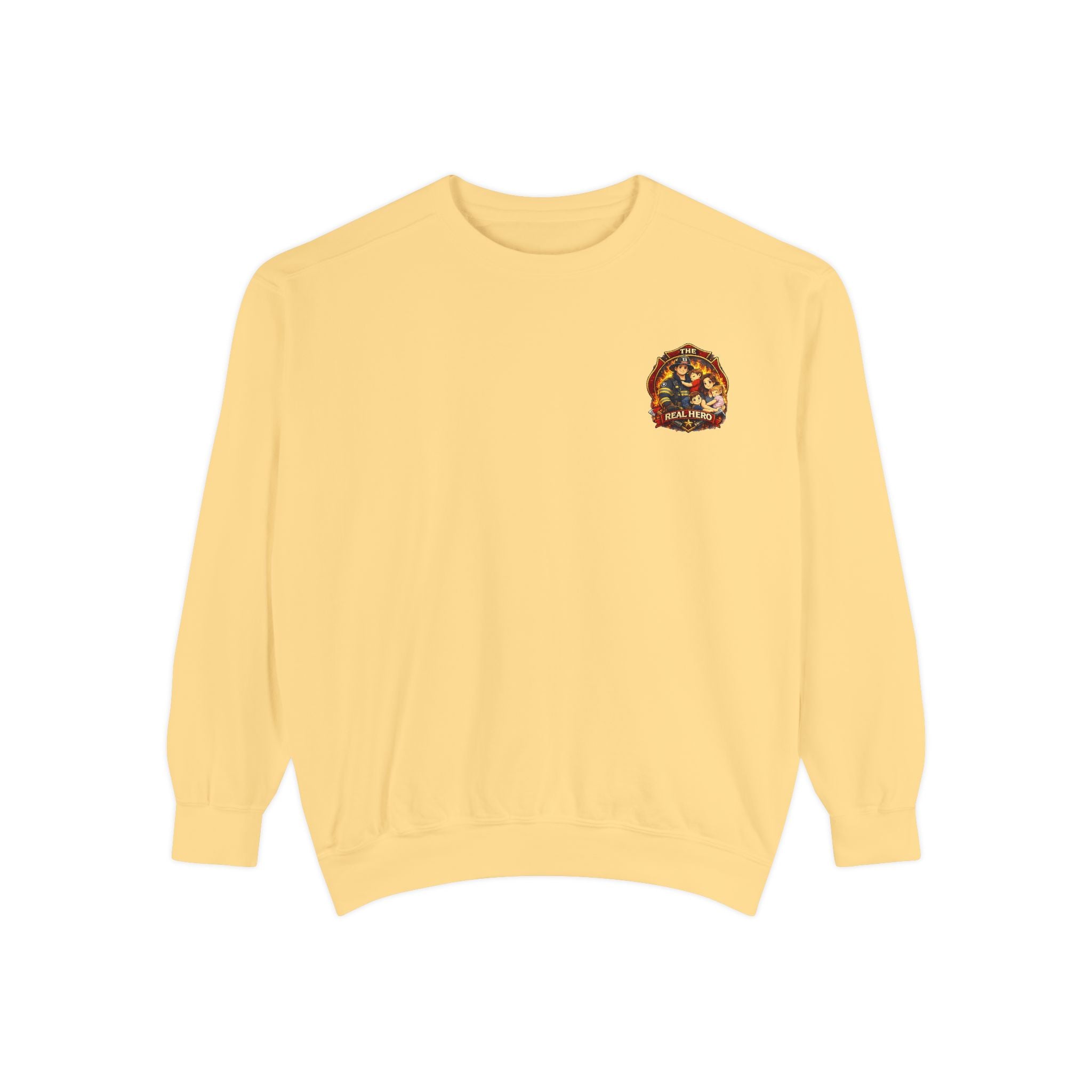 Firefighter Family Sweatshirt — “The Real Hero” Crewneck