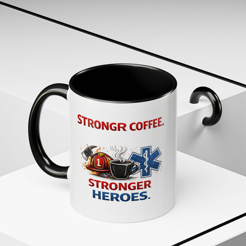 EMT Coffee Mug – ‘Stronger Heroes’ Medical Rescue Crew Accent Mug (11/15oz)